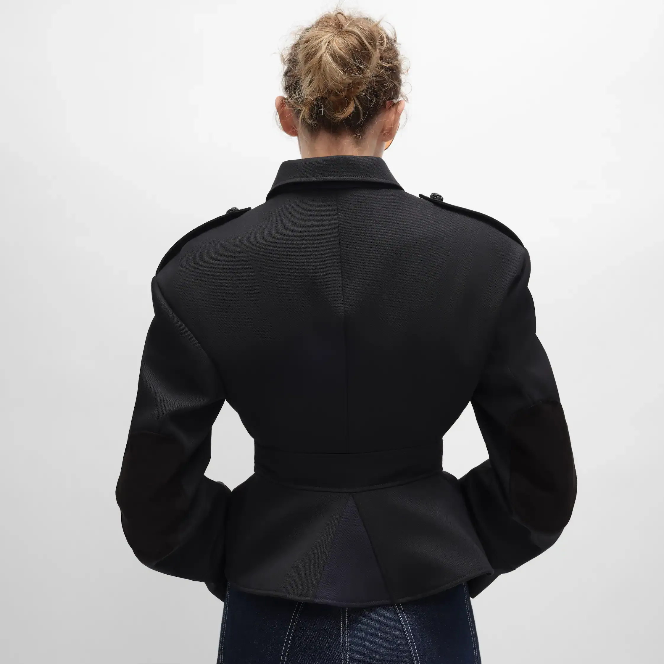 Peplum-Jacke aus Woll-Gabardine