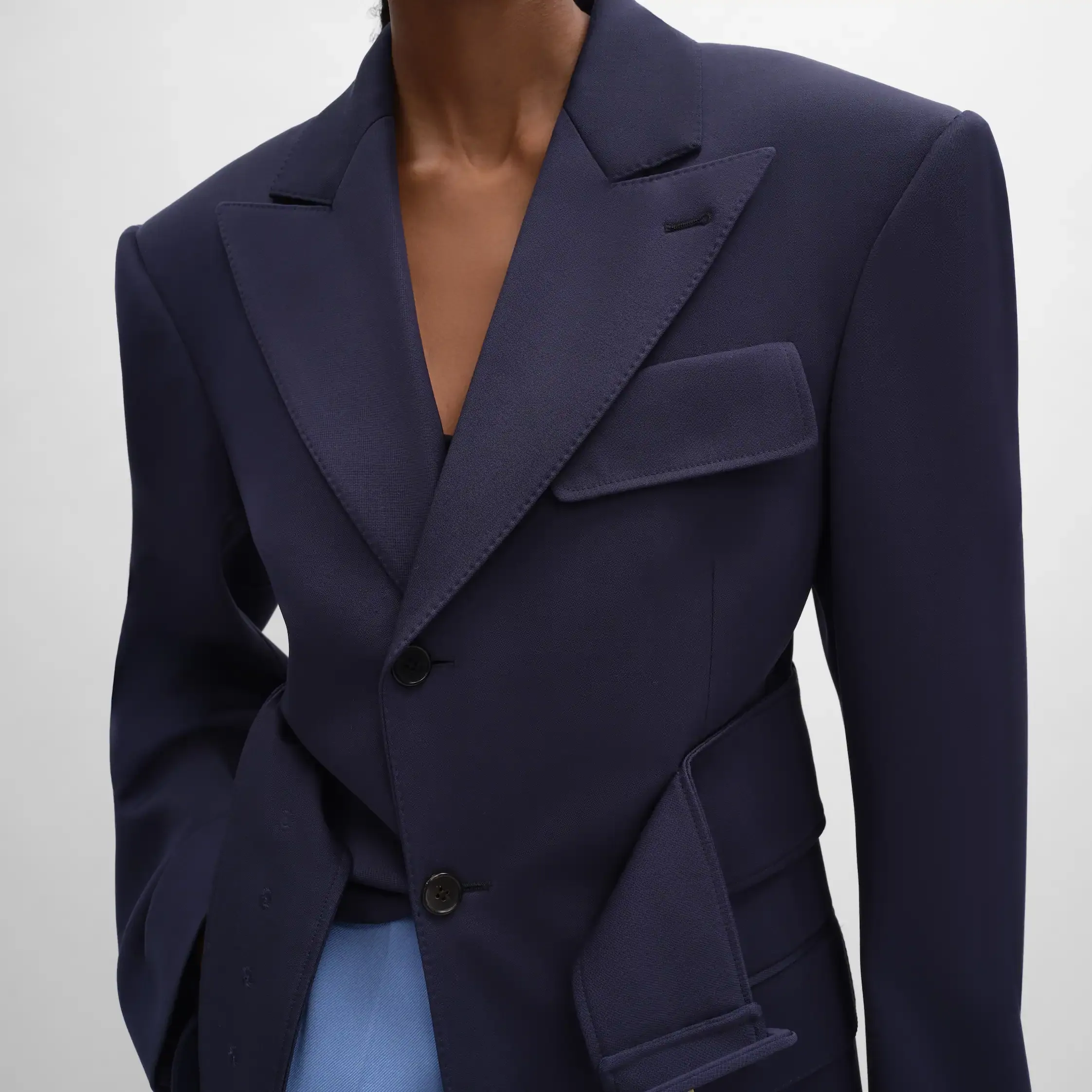 Colonne-Jacke IN GRAIN DE POUDRE WOLLE