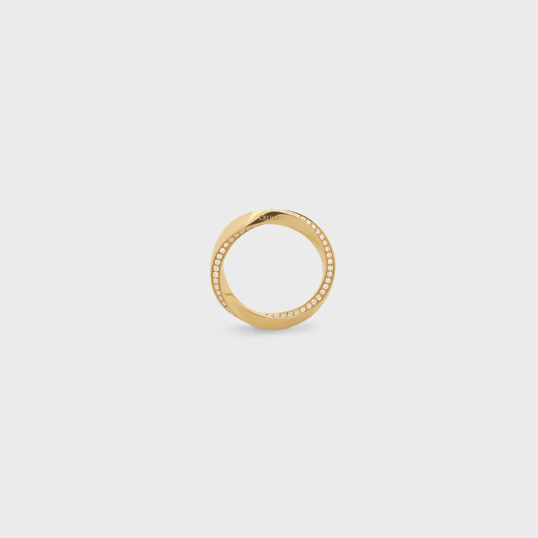 Torsionsring aus Gelbgold und Diamanten