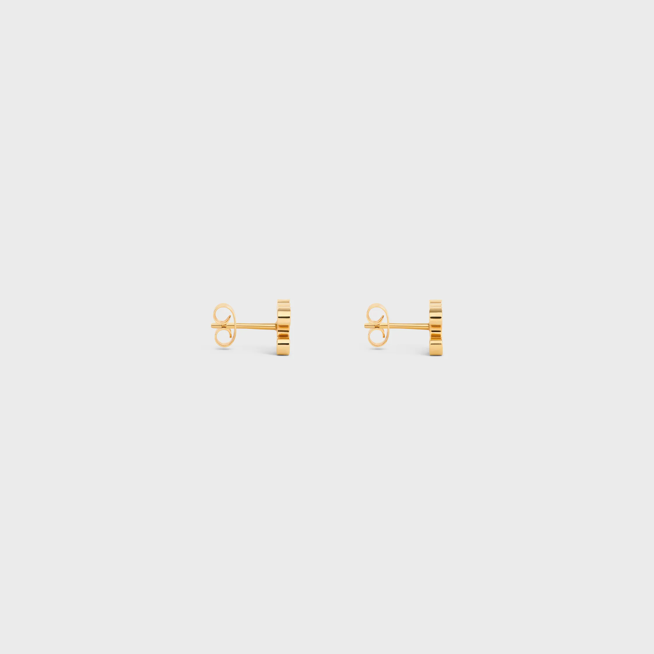 Triomphe Strass- und Messing-Steckohrringe mit Goldfinish