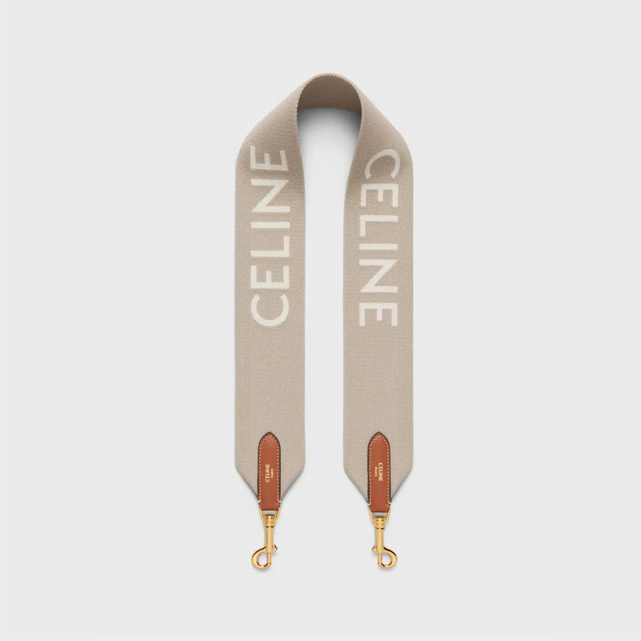 Kurzer Riemen aus Wolle mit Celine-Jacquard mit GOLDEN ABSCHLUSS