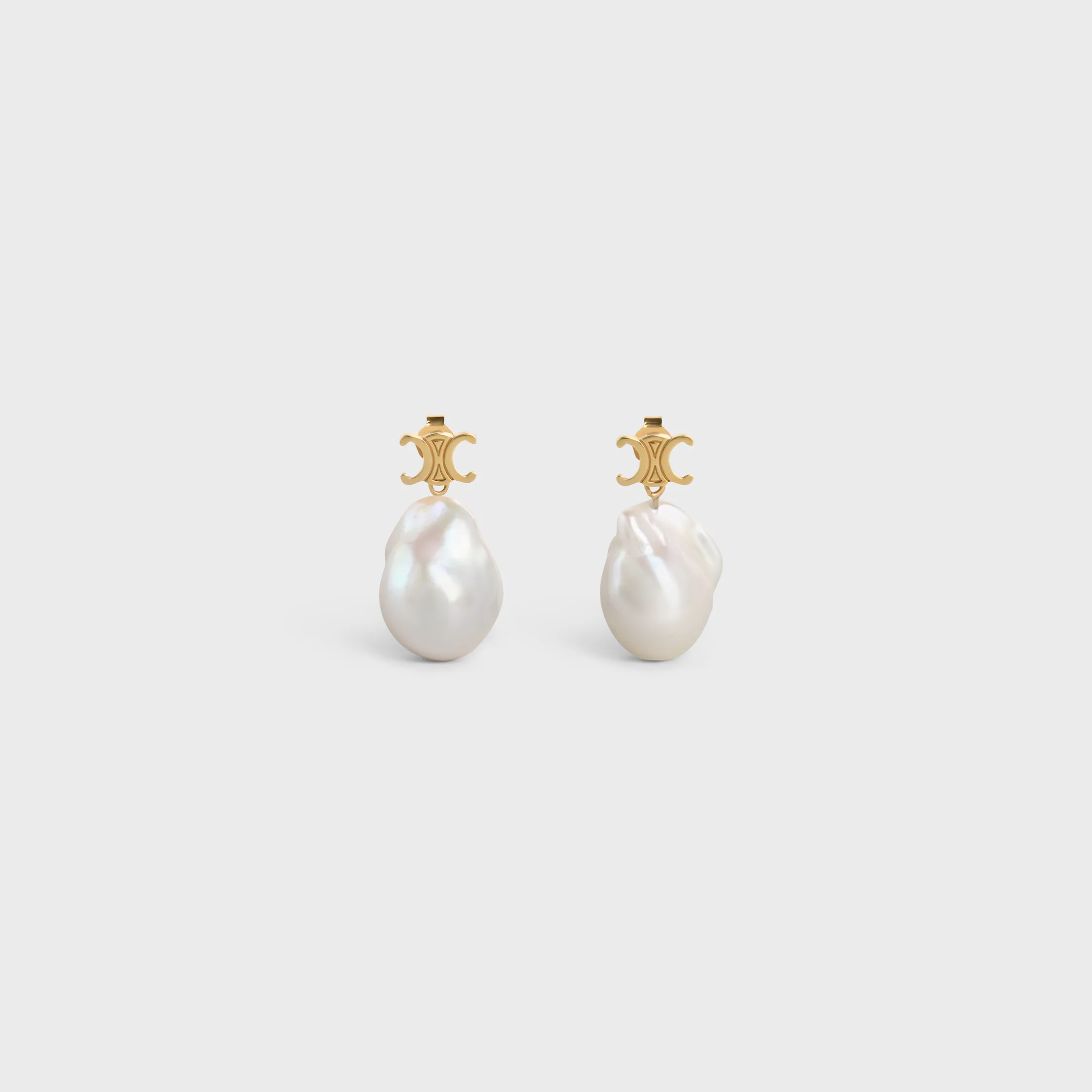 Les Perles Celine Ohrhänger Barock aus Messing mit Goldfinish und gezüchteten Perlen