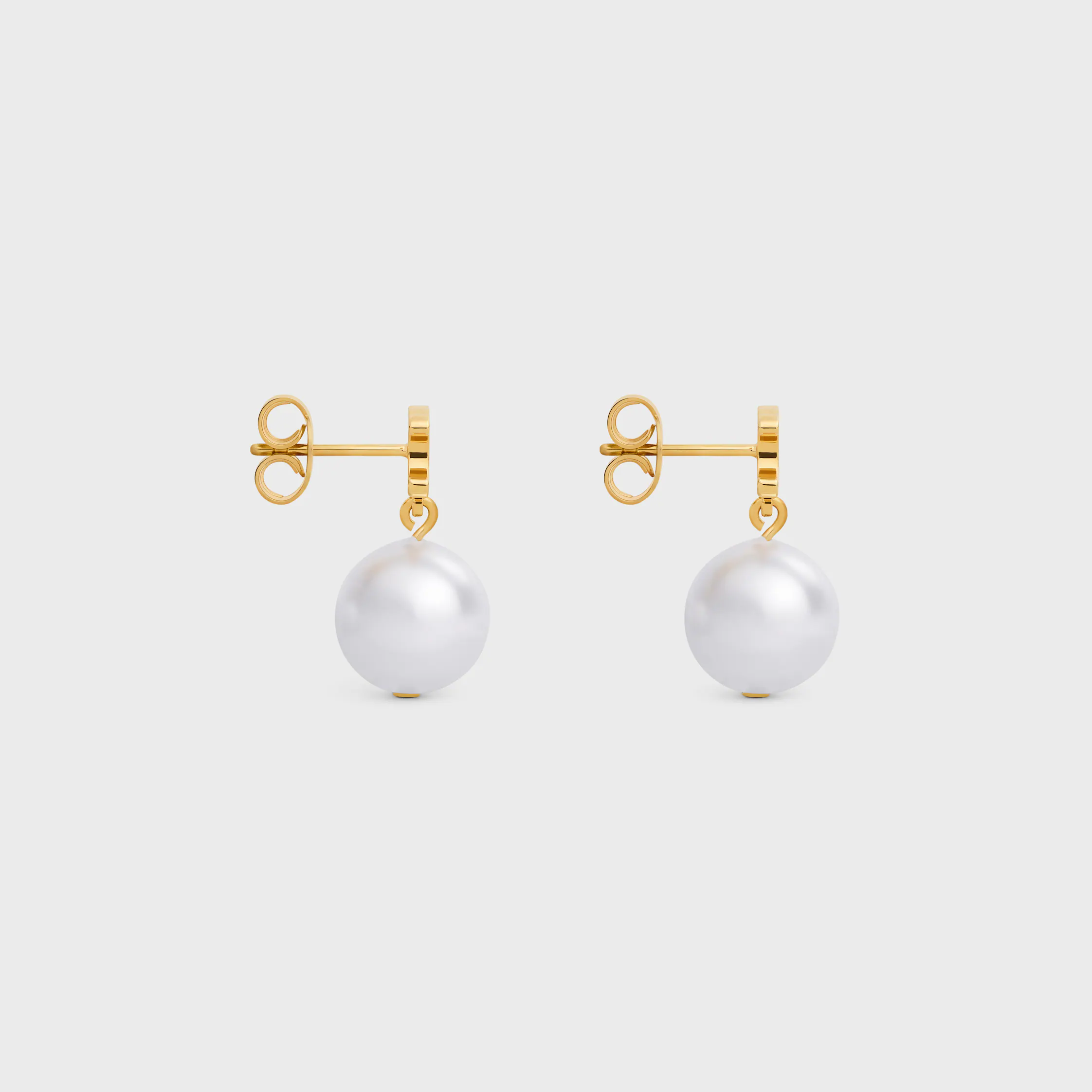 Les Perles Celine Ohrringe aus Messing mit Goldfinish und Harzperlen