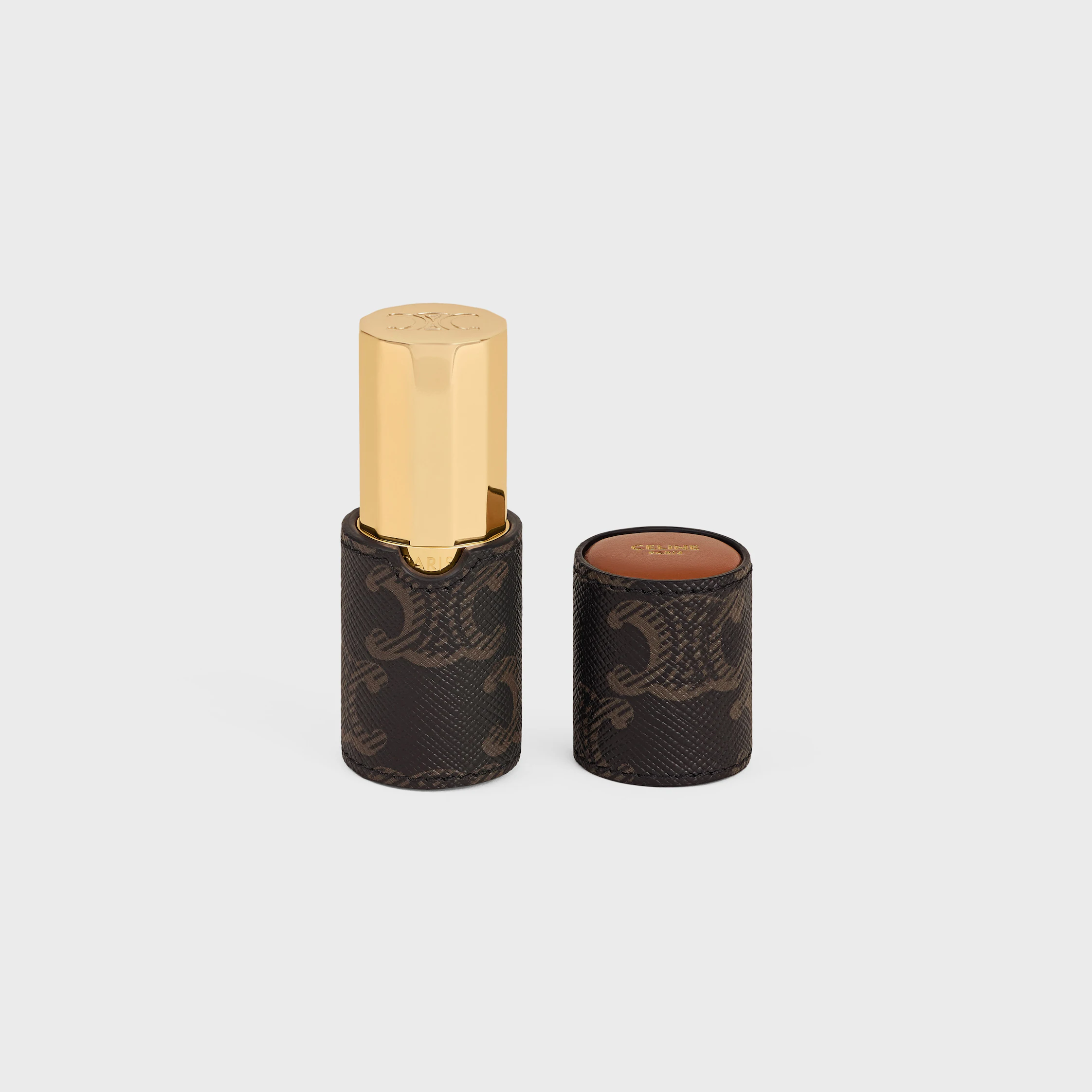 LIPSTICKHALTER AUS TRIOMPHE-LEINEN UND KALBSLEDER