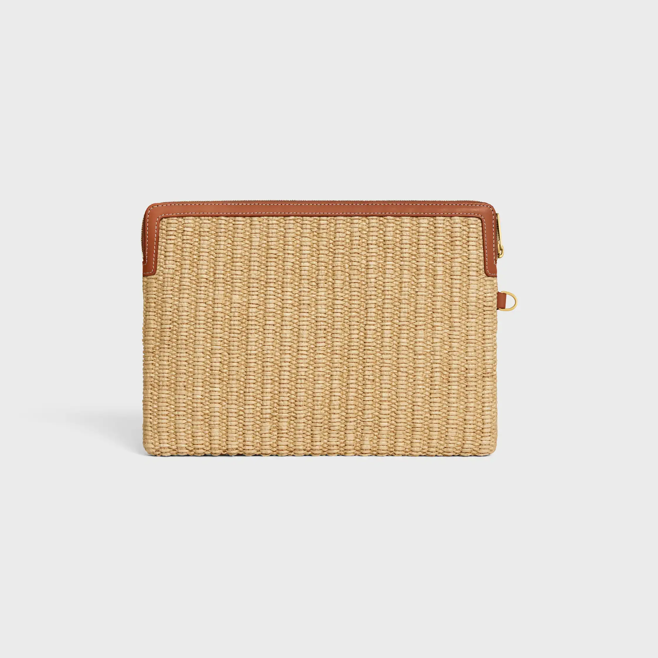 KLEINE TASCHE MIT GURTEL AUS STOFF MIT RAFFIA-TEXTUR UND KALBSLEDER