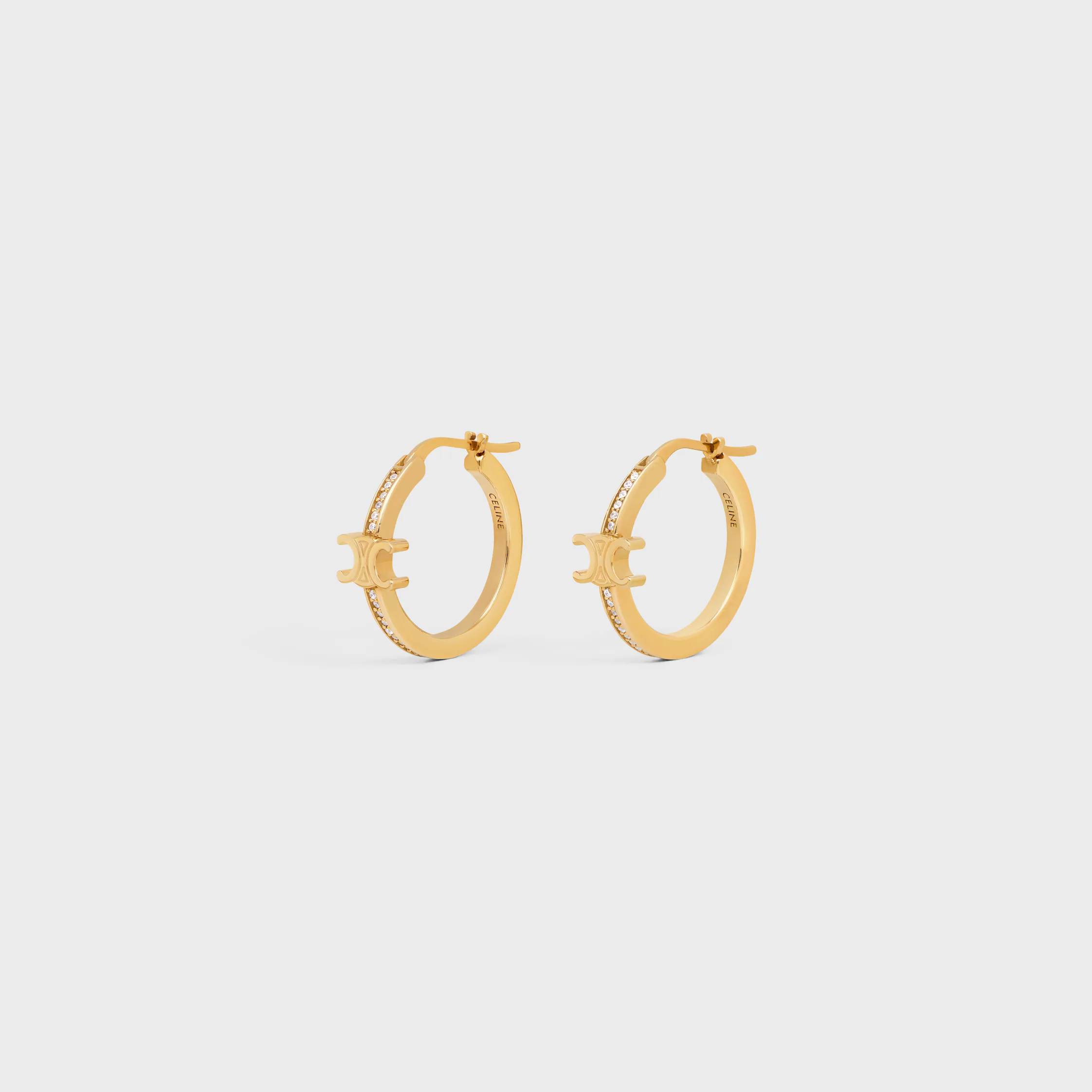 Triomphe Sparkle-Ohrhänger mit Strass und Messing mit Goldfinish