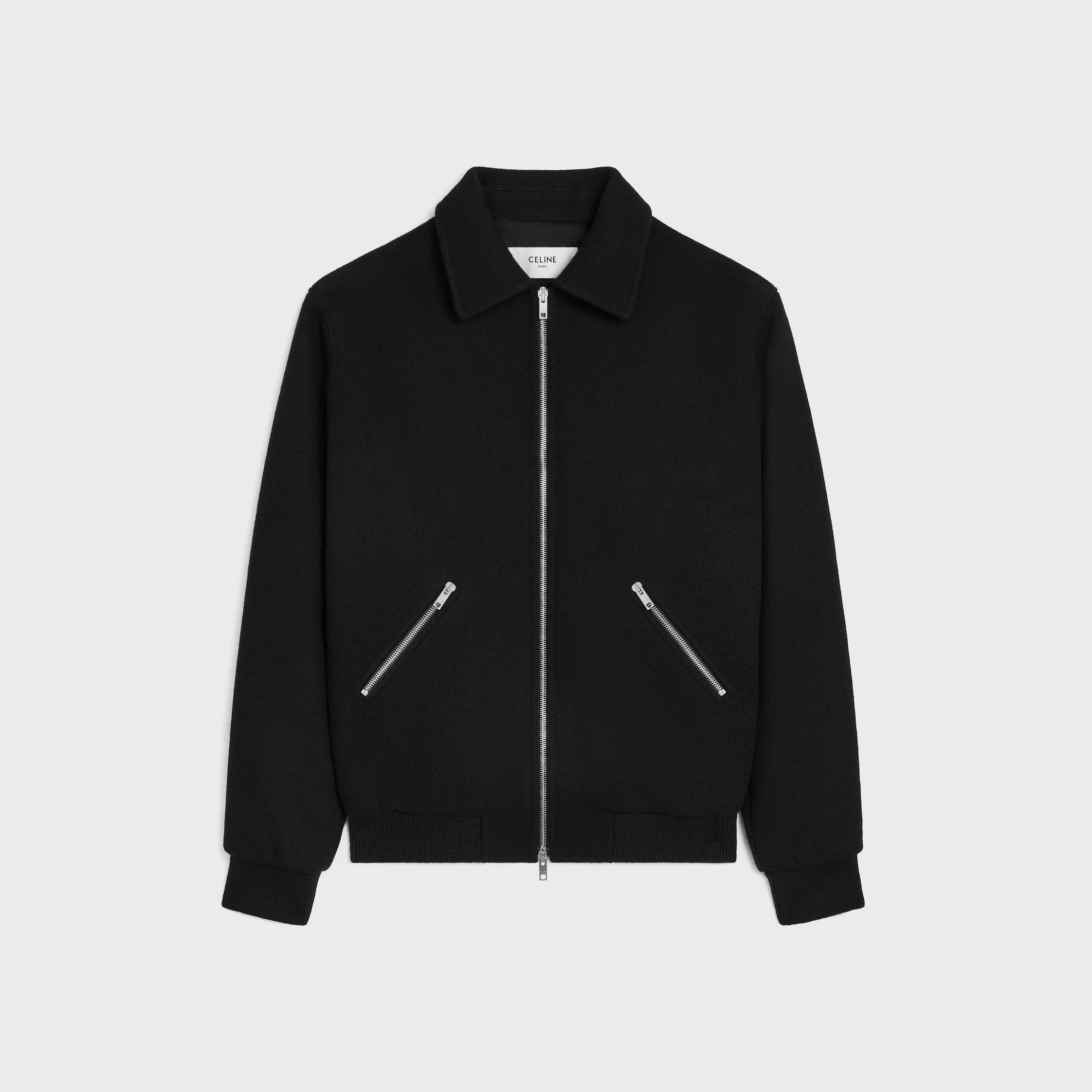 Teddy-Jacke aus strukturiertem Wollmaterial