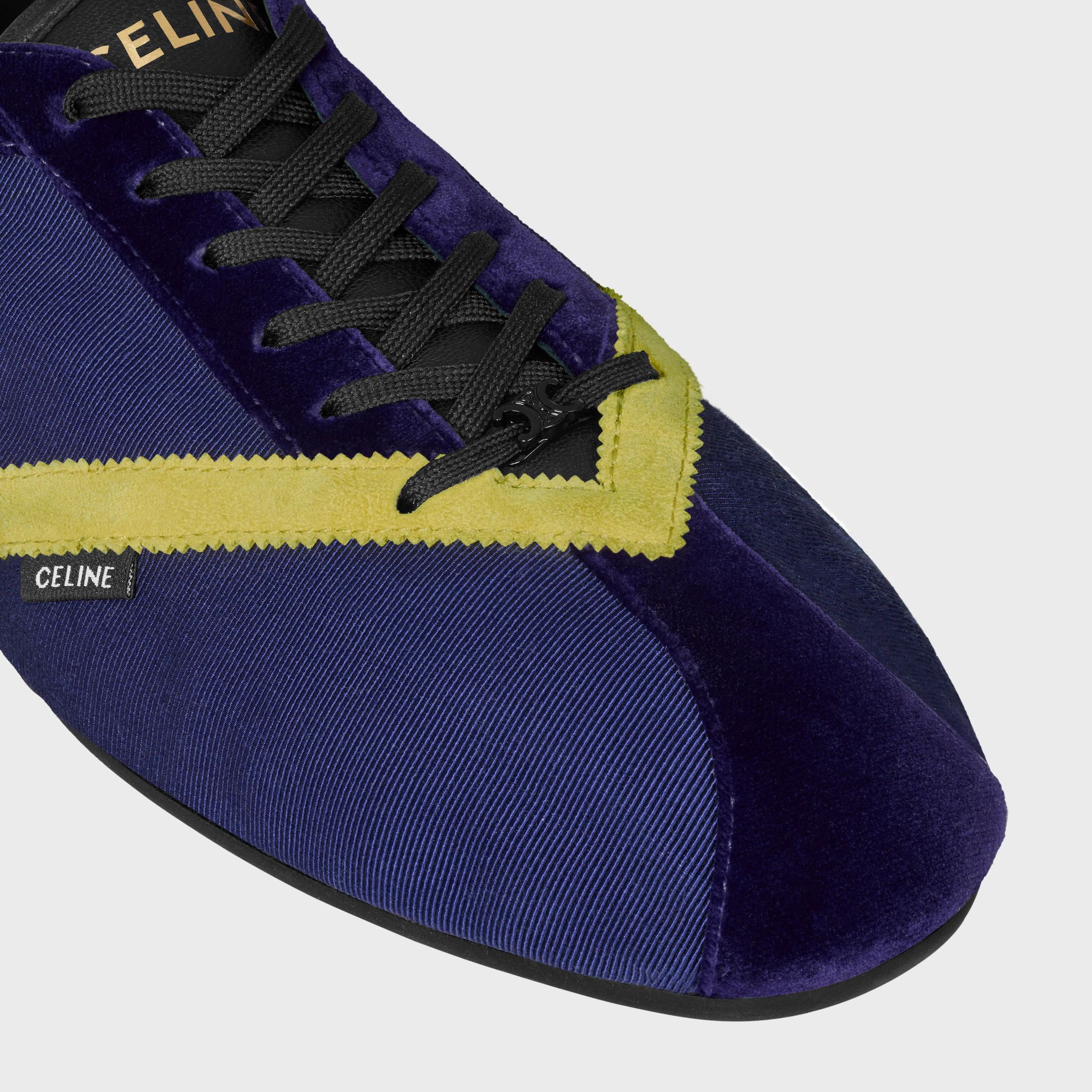 DER FLACHE SNEAKER AUS GROS GRAIN, VELLUT, LEDER AUS KALBS- UND LAMMHAUT