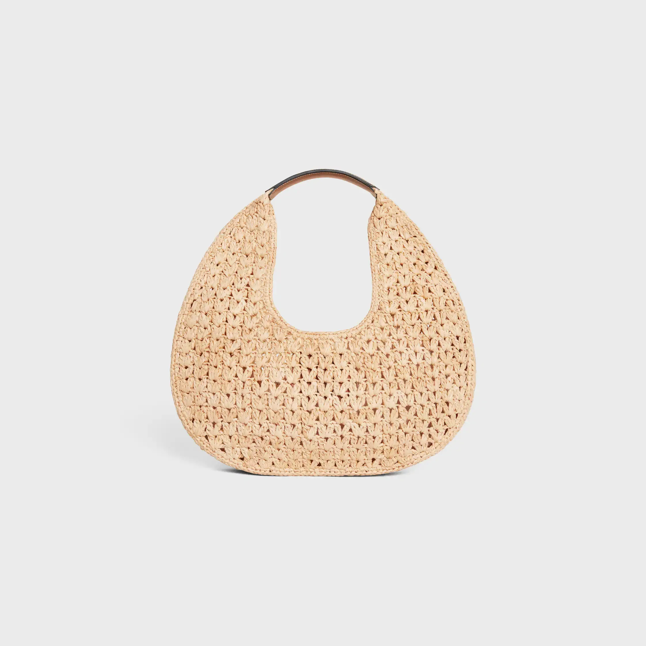Celine klassische Panier-Hobo-Tasche aus Raffia und Kalbsleder