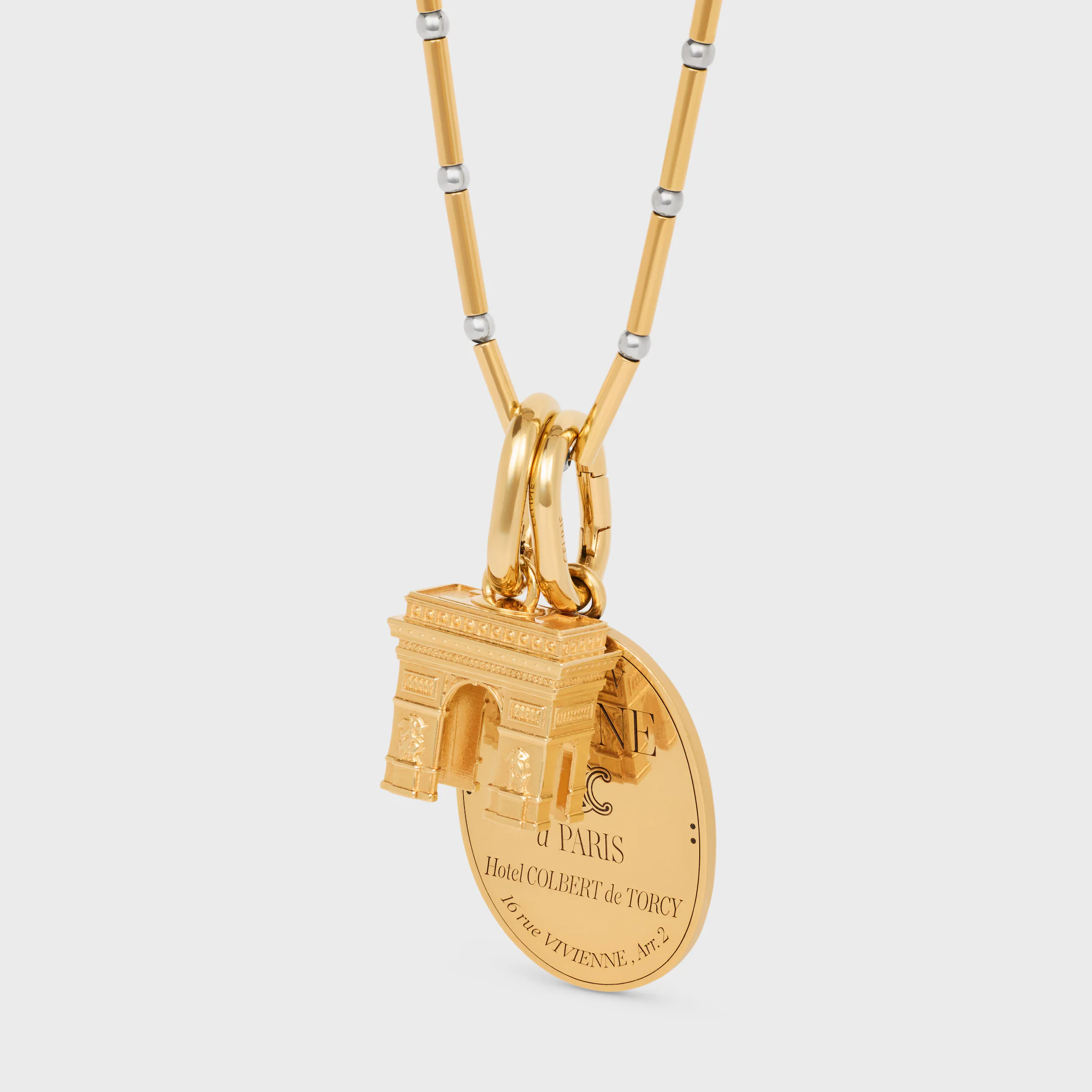 CHARMS-HALS-KETTE AUS BRONZE MIT GOLDFINISH UND RHODIUMFINISH