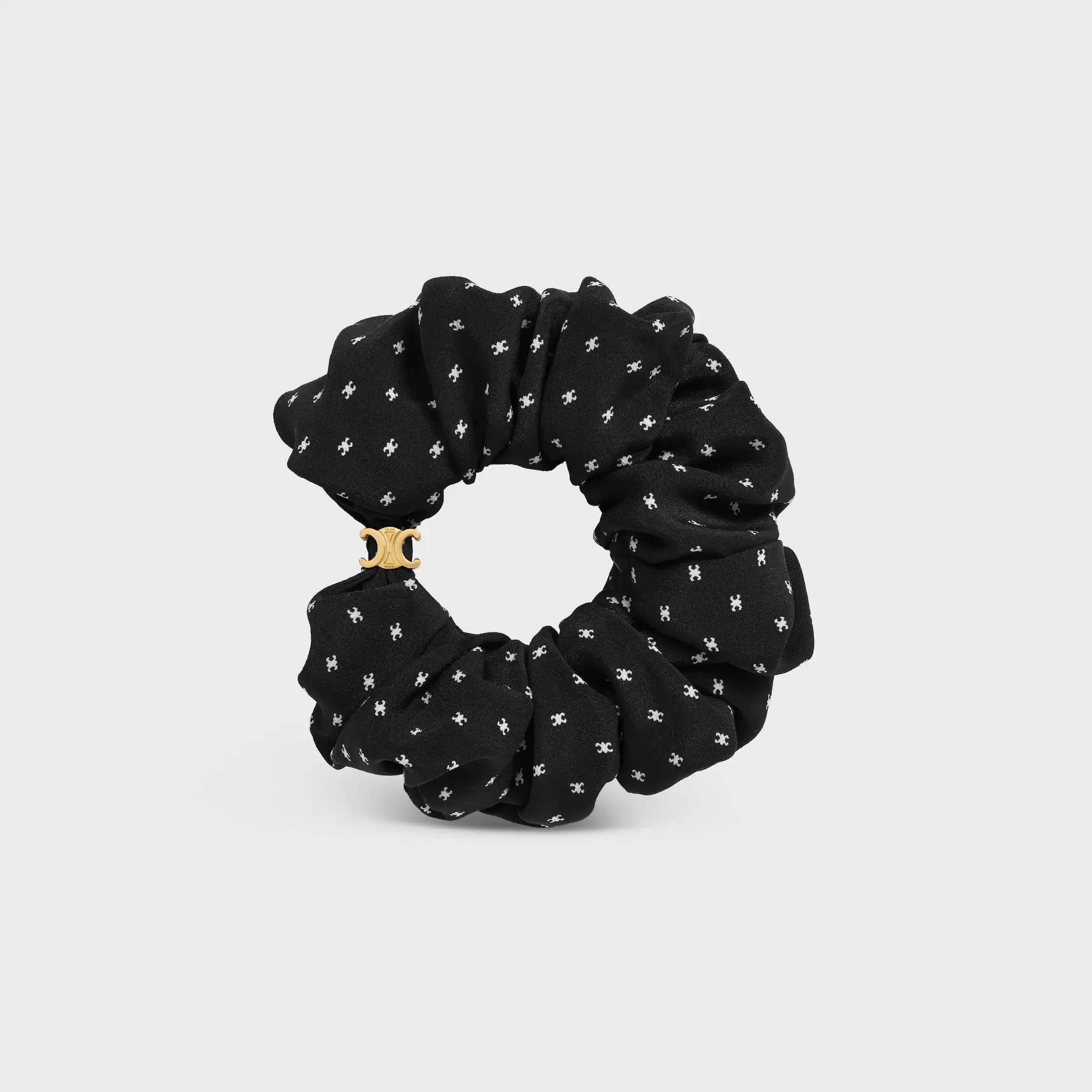 Celine Micro Triomphe Schrumpfband aus Seide und Messing mit Goldfinish