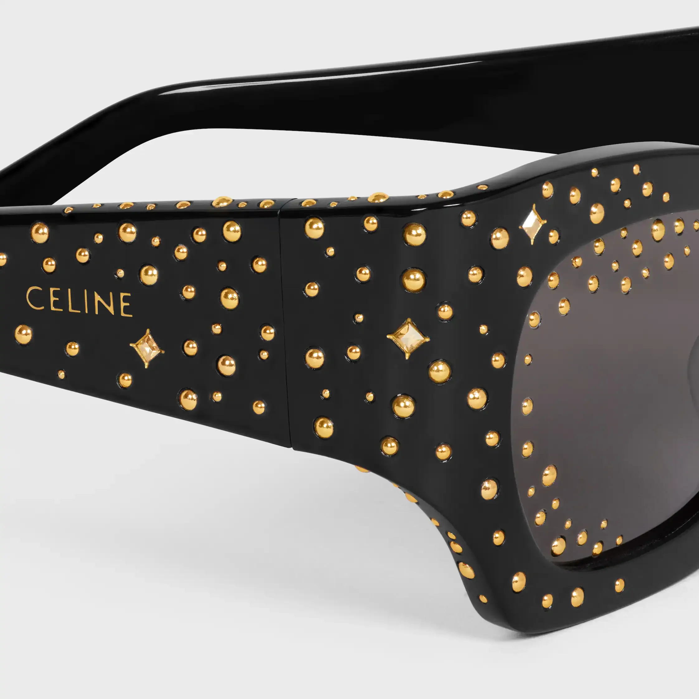 Graphic-Sonnenbrille S333 aus Acetat mit Kristallen und Metall