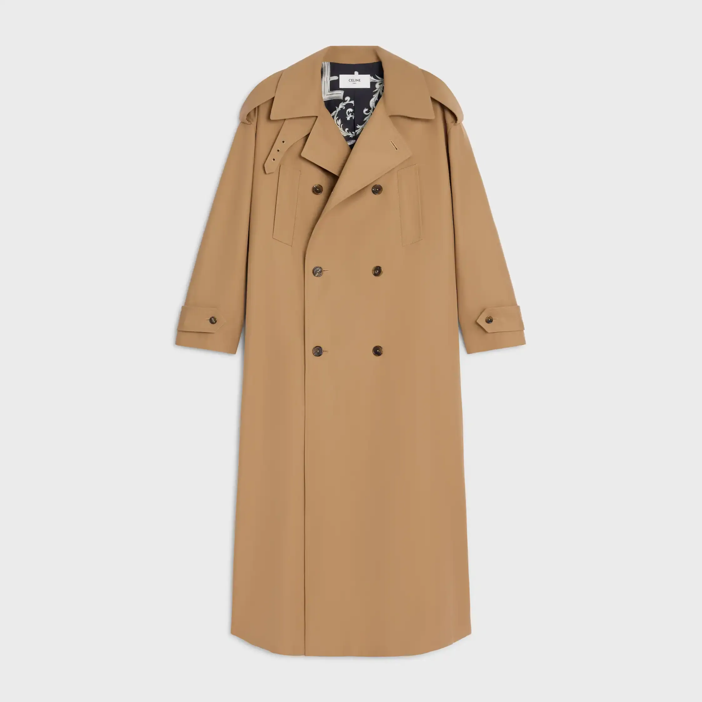 Trenchcoat aus Baumwolle und Wollgabardine