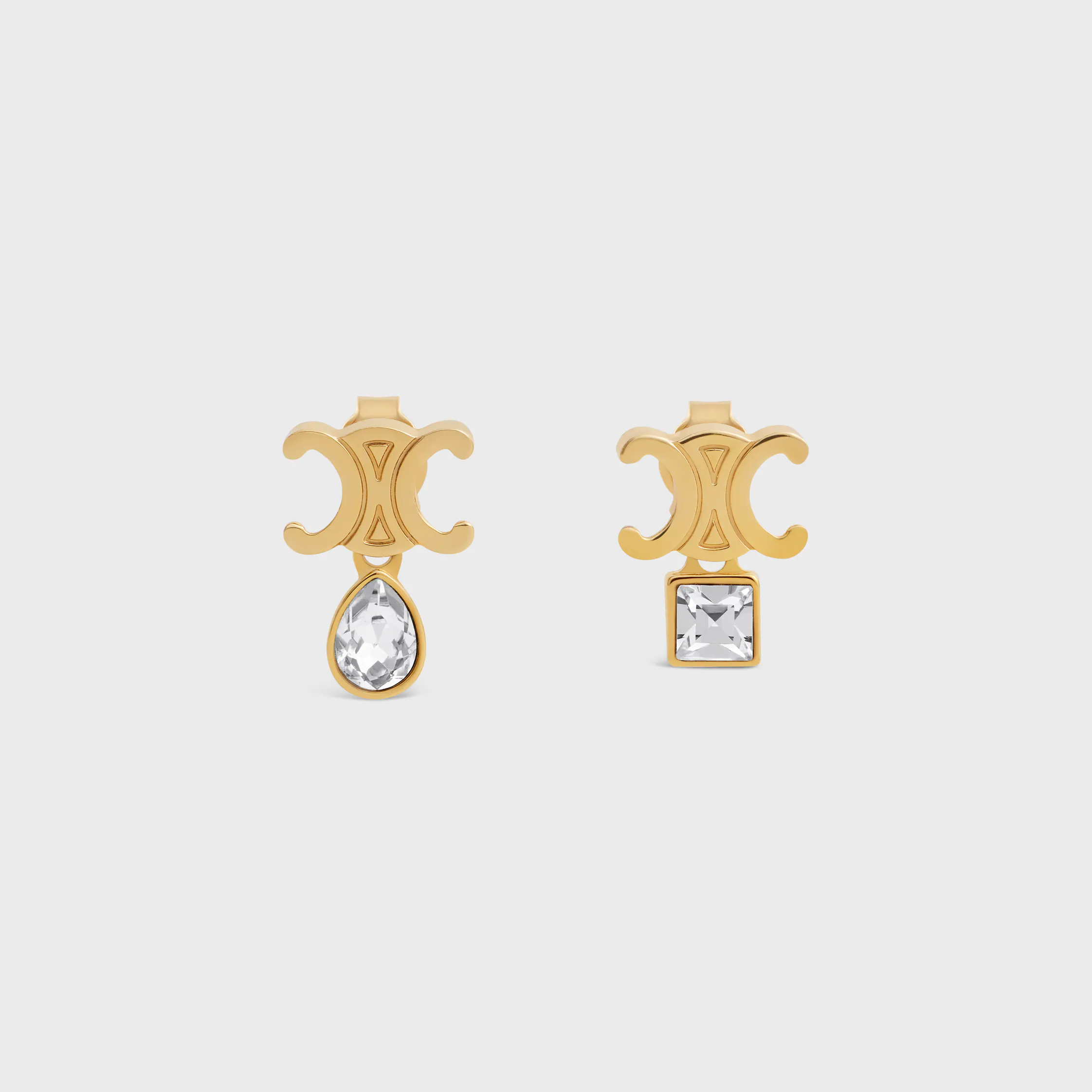 Ohrstecker Triomphe Twinkle aus Strass und Messing mit Goldfinish