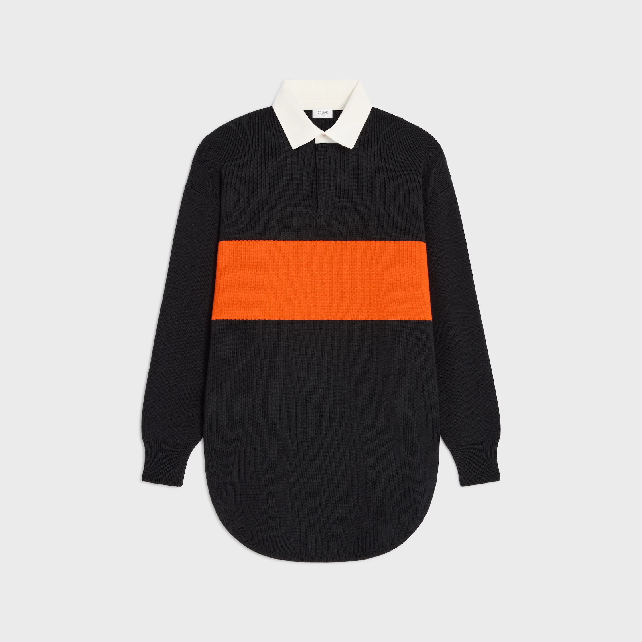 Oversized Polo-Pullover aus Wolle