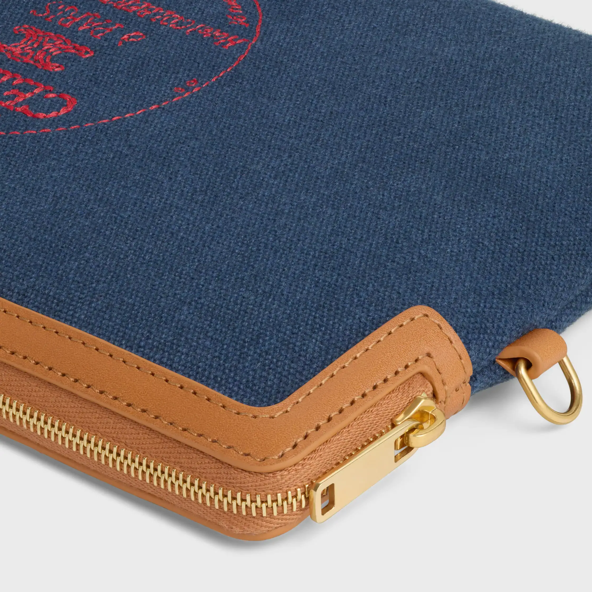KLEINE TASCHE MIT GURTEL CUIR TRIOMPHE IN TEXTIL MIT BORDÜRE