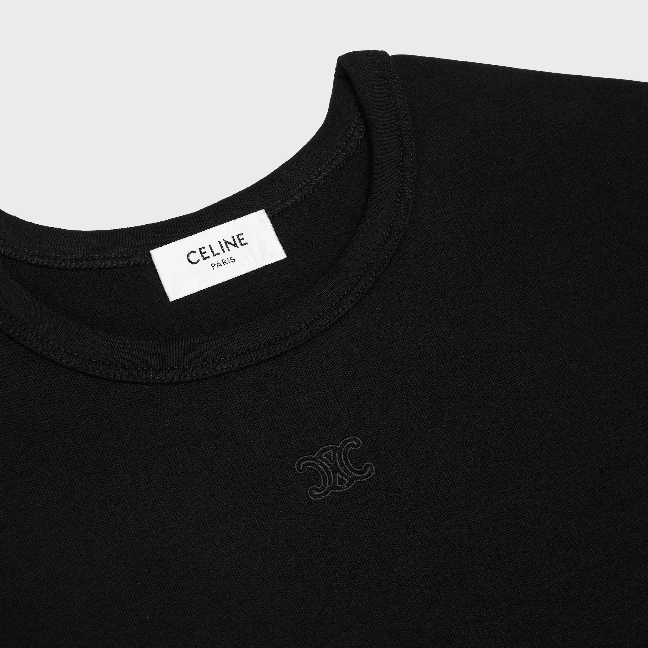triomphe Langarm-T-Shirt aus geripptem Baumwolljersey