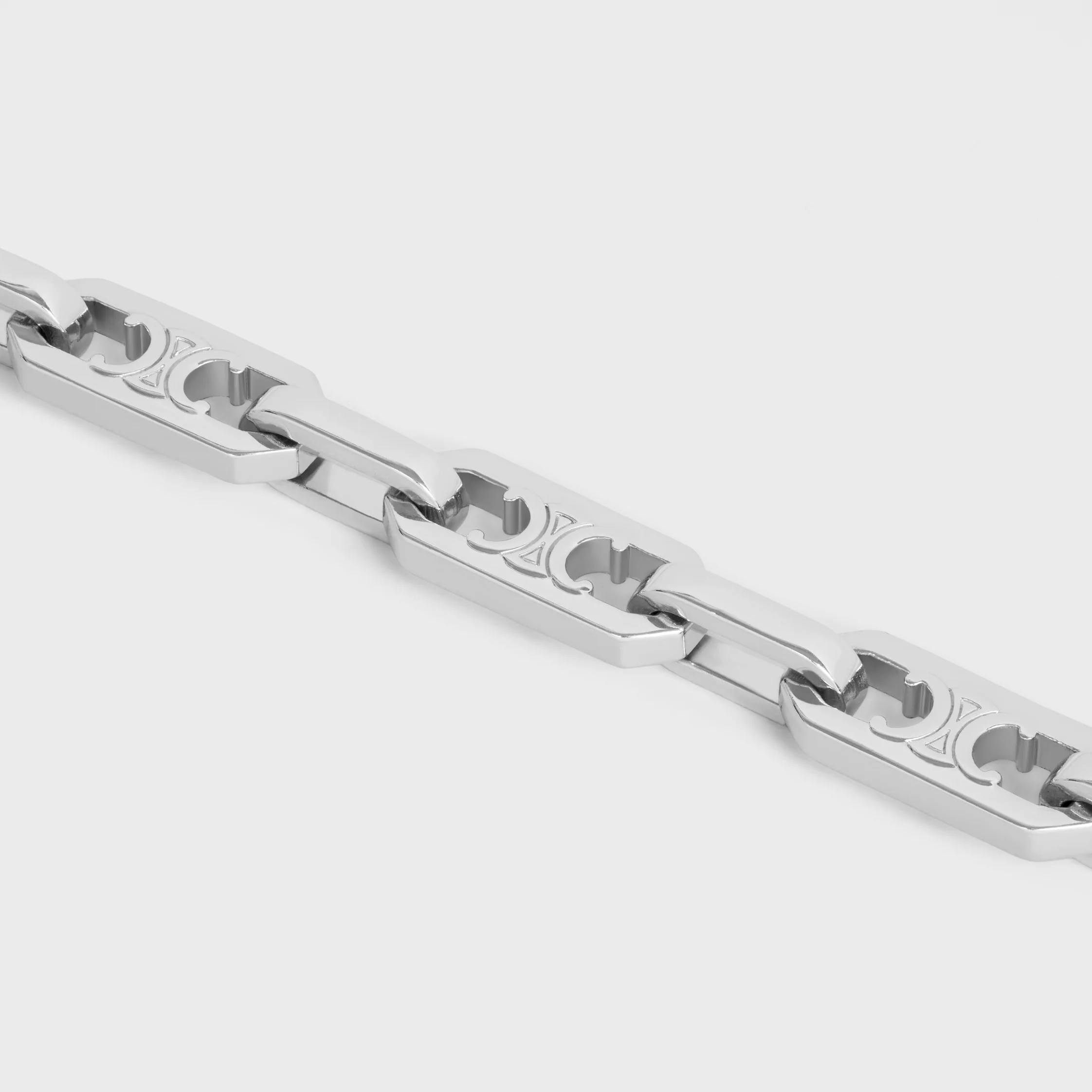 Triomphe kleine Oktagon-Armband aus Messing mit Rhodium-Overcoat