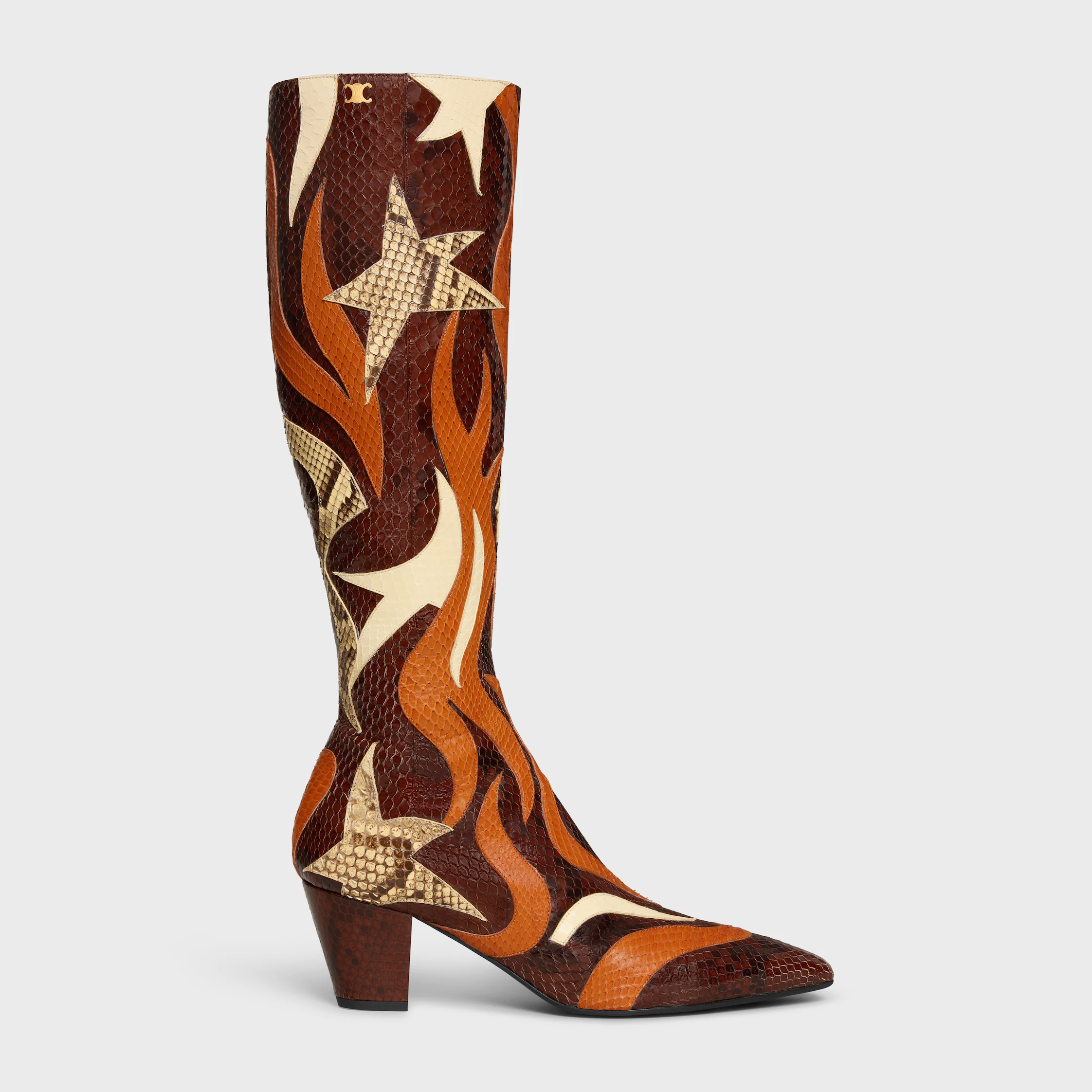 STAGE - HOHE STIEFEL AUS PYTHON- PATCHWORK