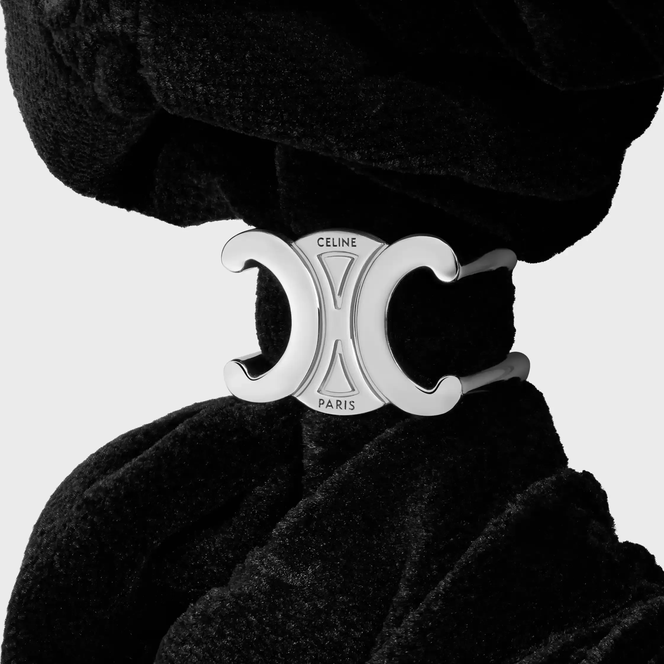 Celine Gummiband aus Polyester und Messing mit Rhodium-Overcoat