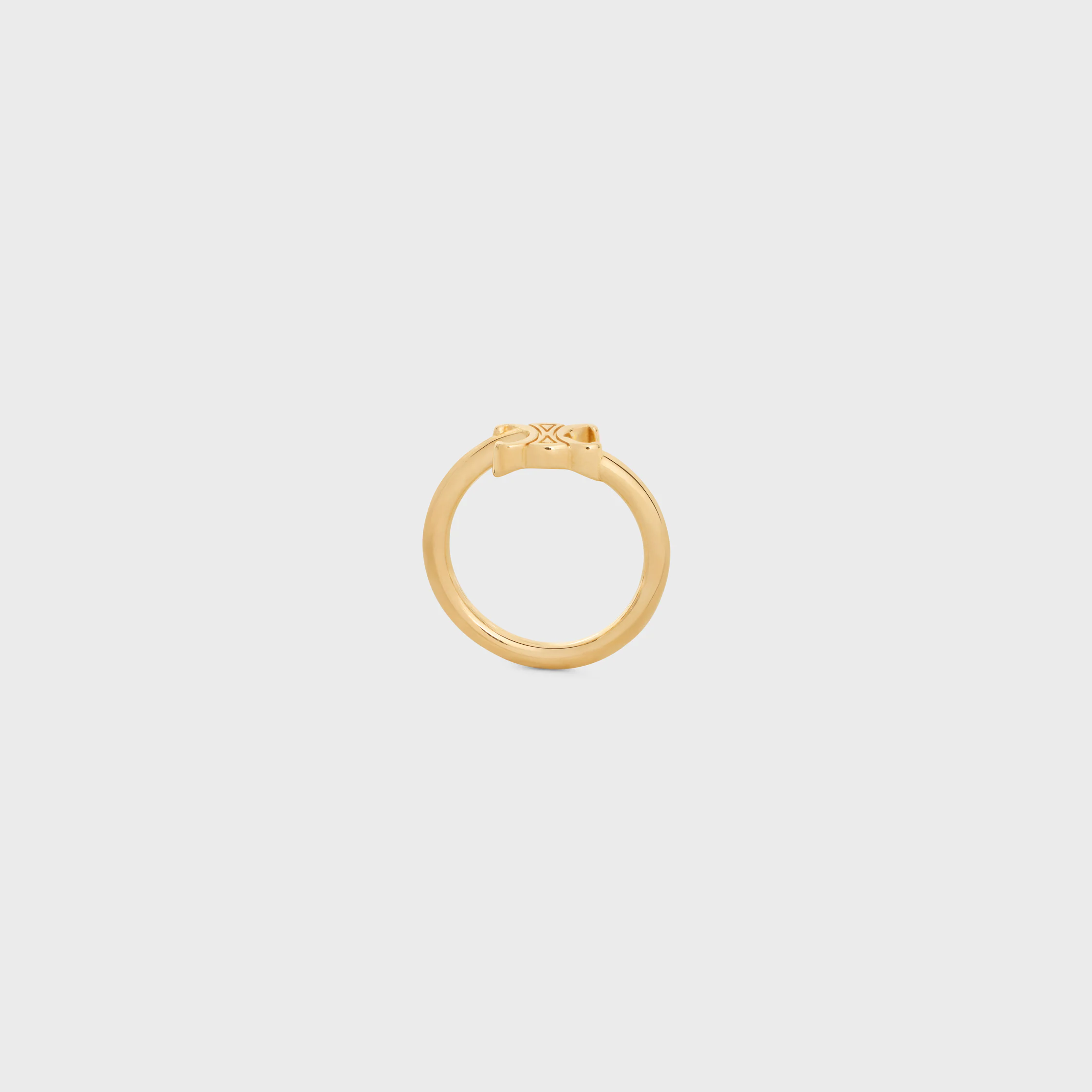 Triomphe asymmetrischer Ring aus Messing mit Goldfinish