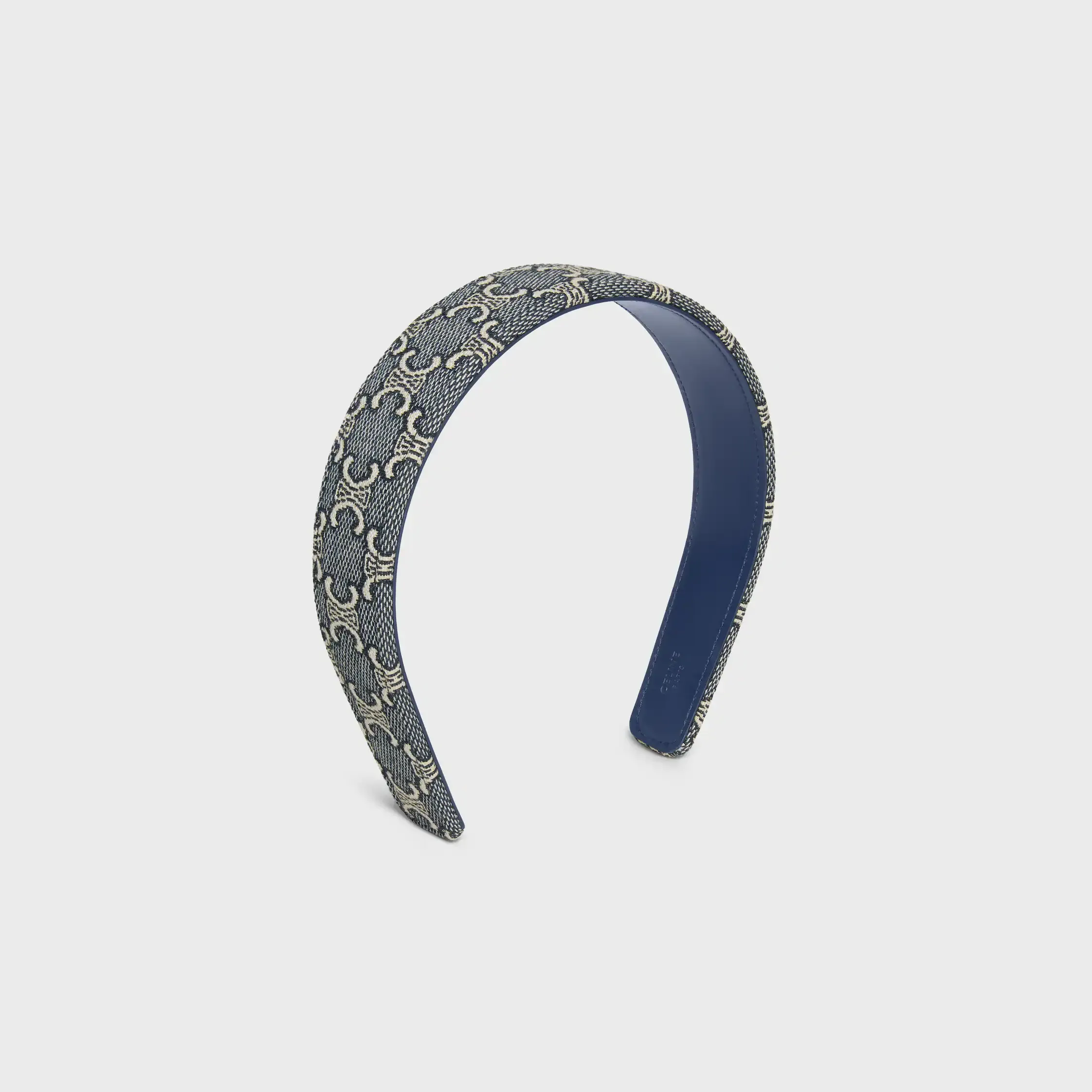 Celine Jacquard-Triomphe-Kopfband aus Baumwolle, Polyamid, Polyester und Kalbsleder