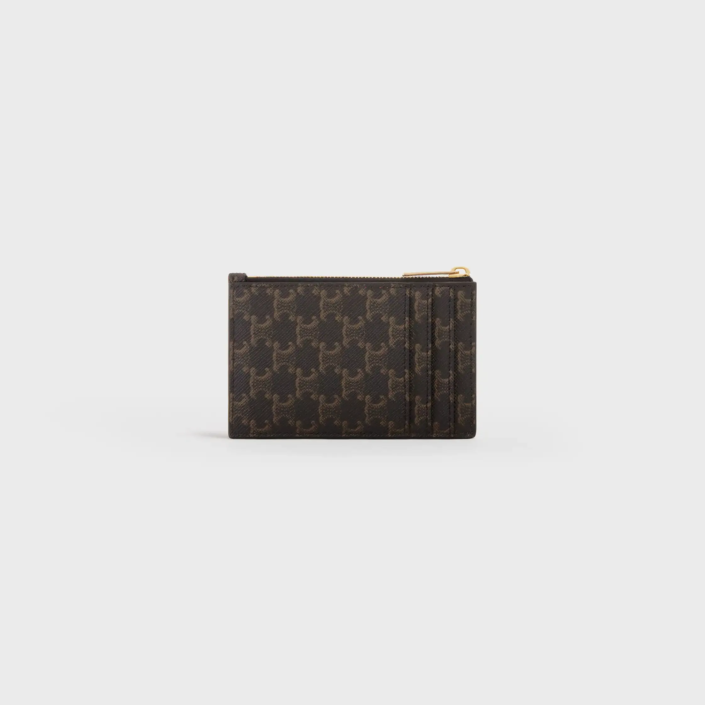 Gepflockter Kartenhalter aus Triomphe Canvas und Lammleder