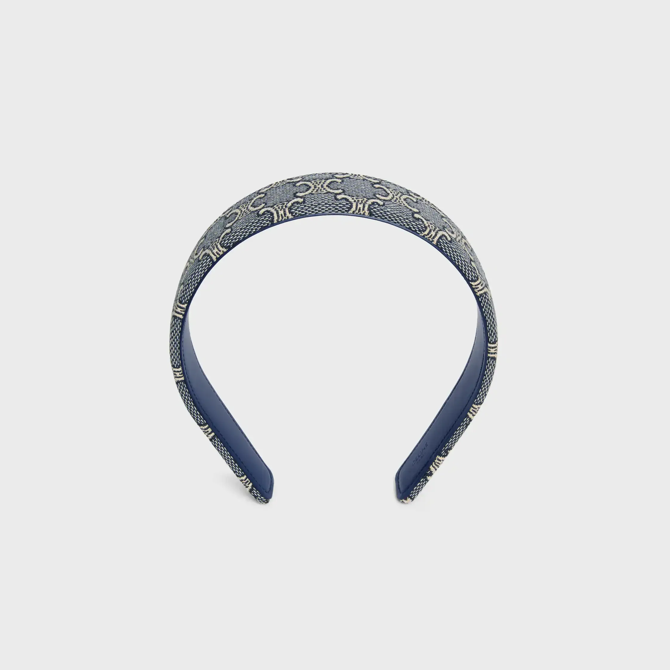 Celine Jacquard-Triomphe-Kopfband aus Baumwolle, Polyamid, Polyester und Kalbsleder