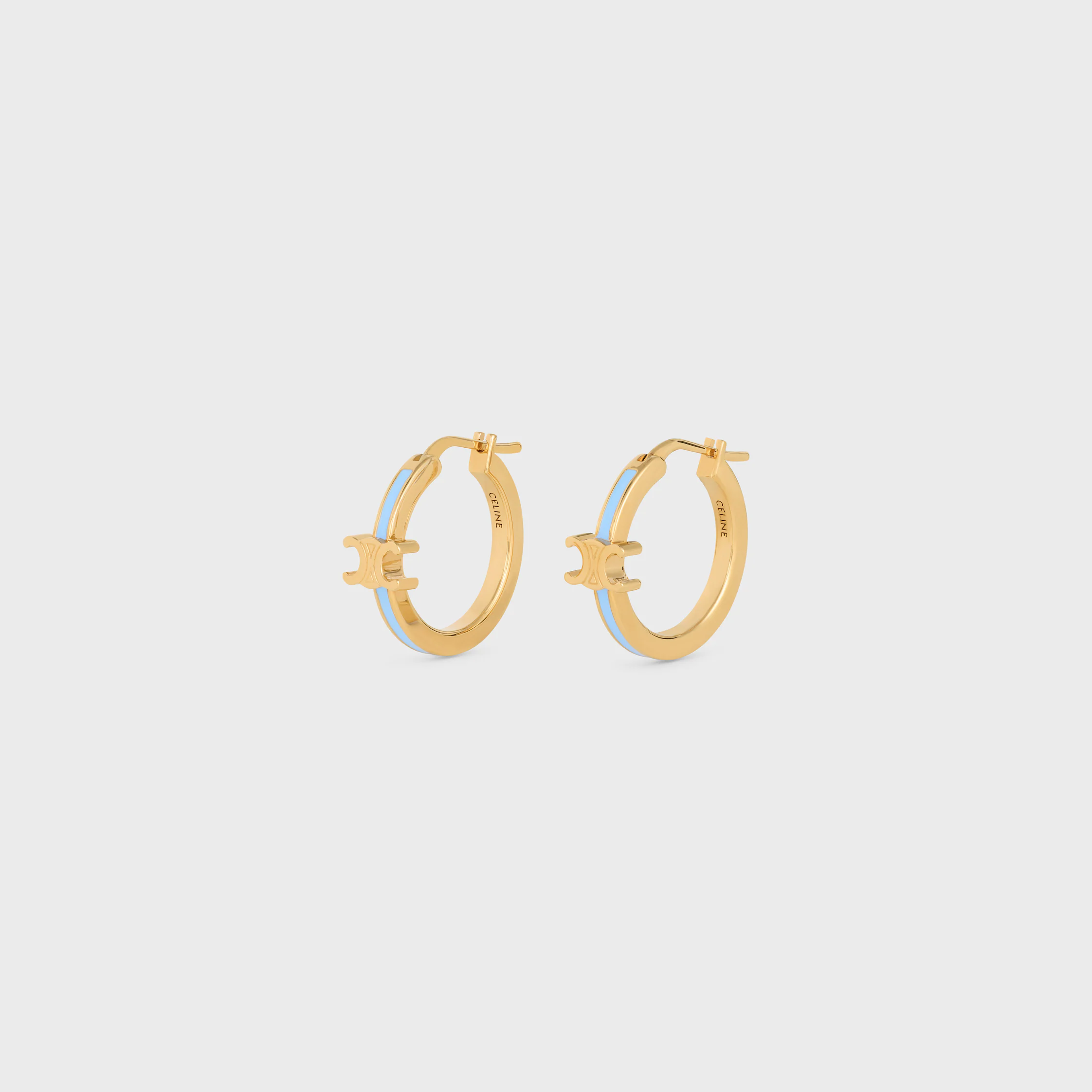 Triomphe-Ohrhänger aus Email und Messing mit Goldfinish