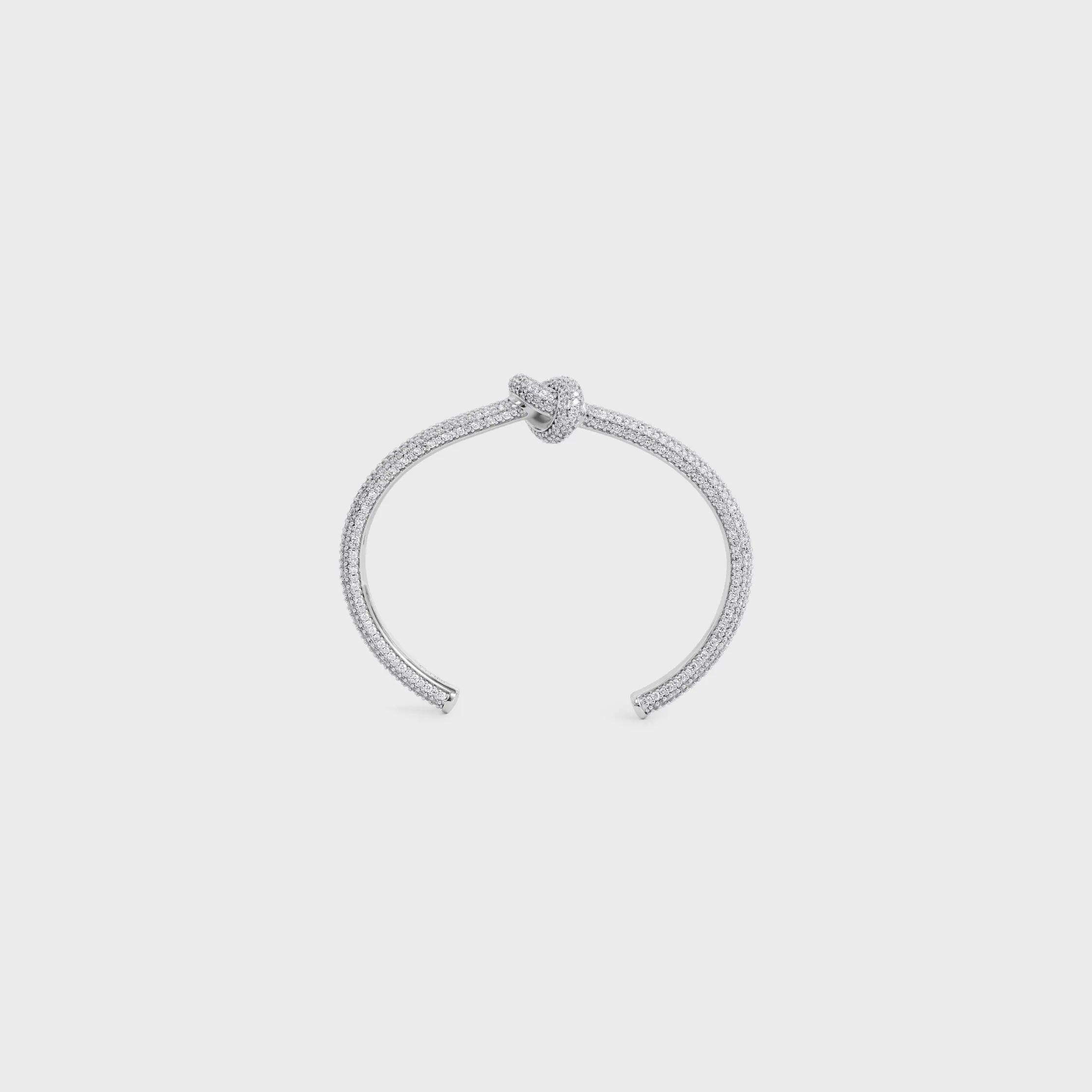 Knot Sparkle Cuff in Strass und Messing mit Rhodium-Oberfläche