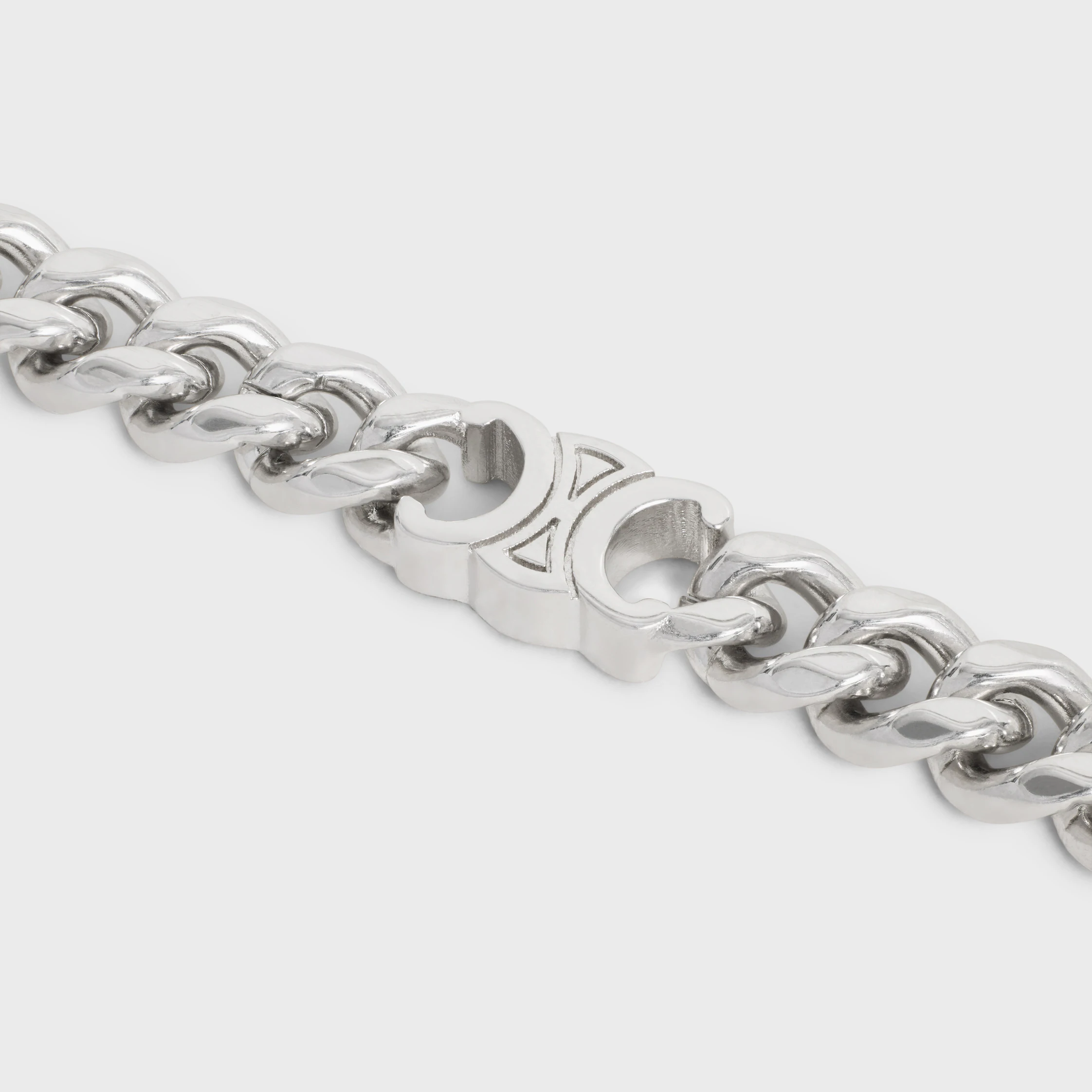 Triomphe kleine Gourmette-Armband aus Messing mit Rhodium-Oberfläche