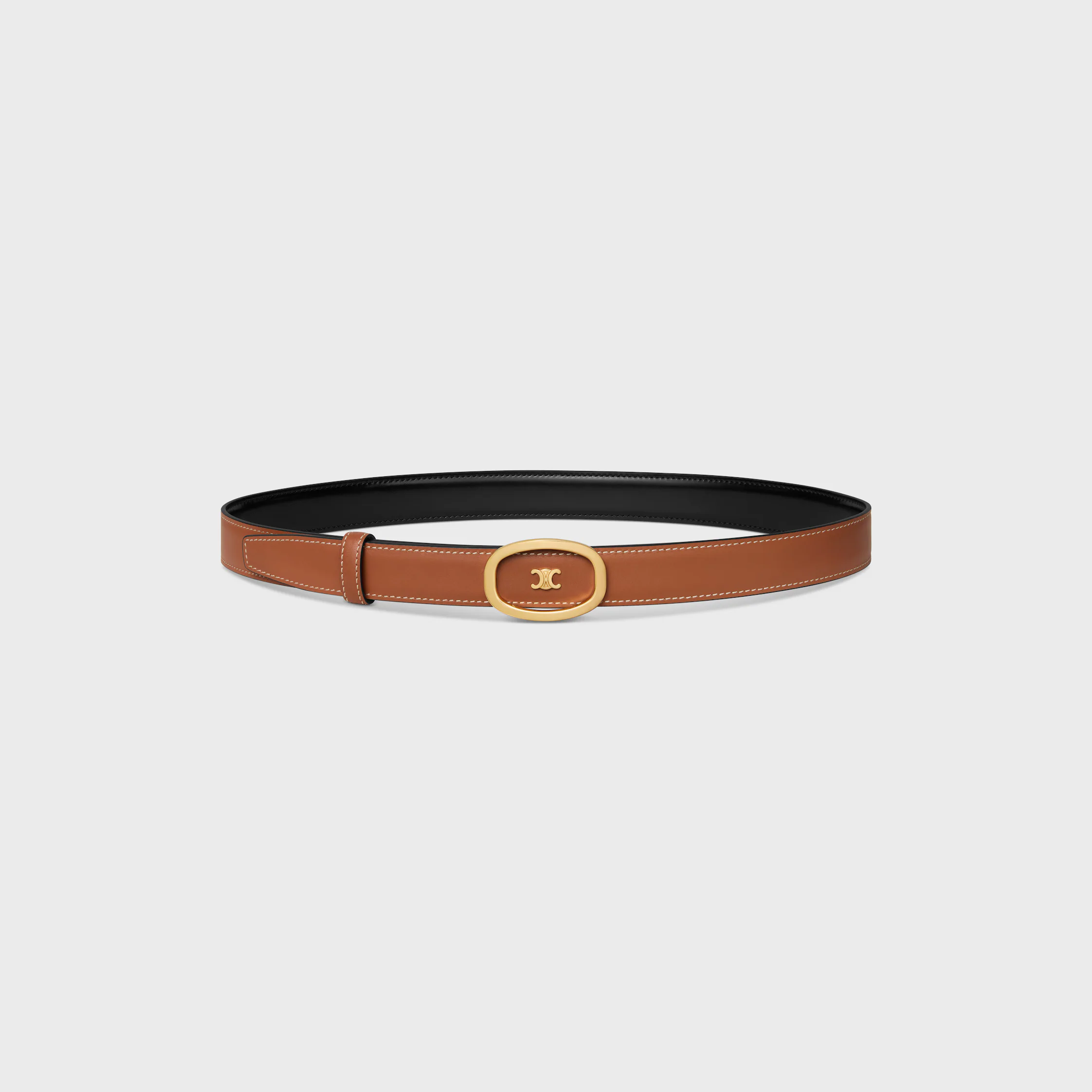 Medium 25 mm wendbarer Celine Alix Gürtel in Taurillon und natürlichem Kalbsleder