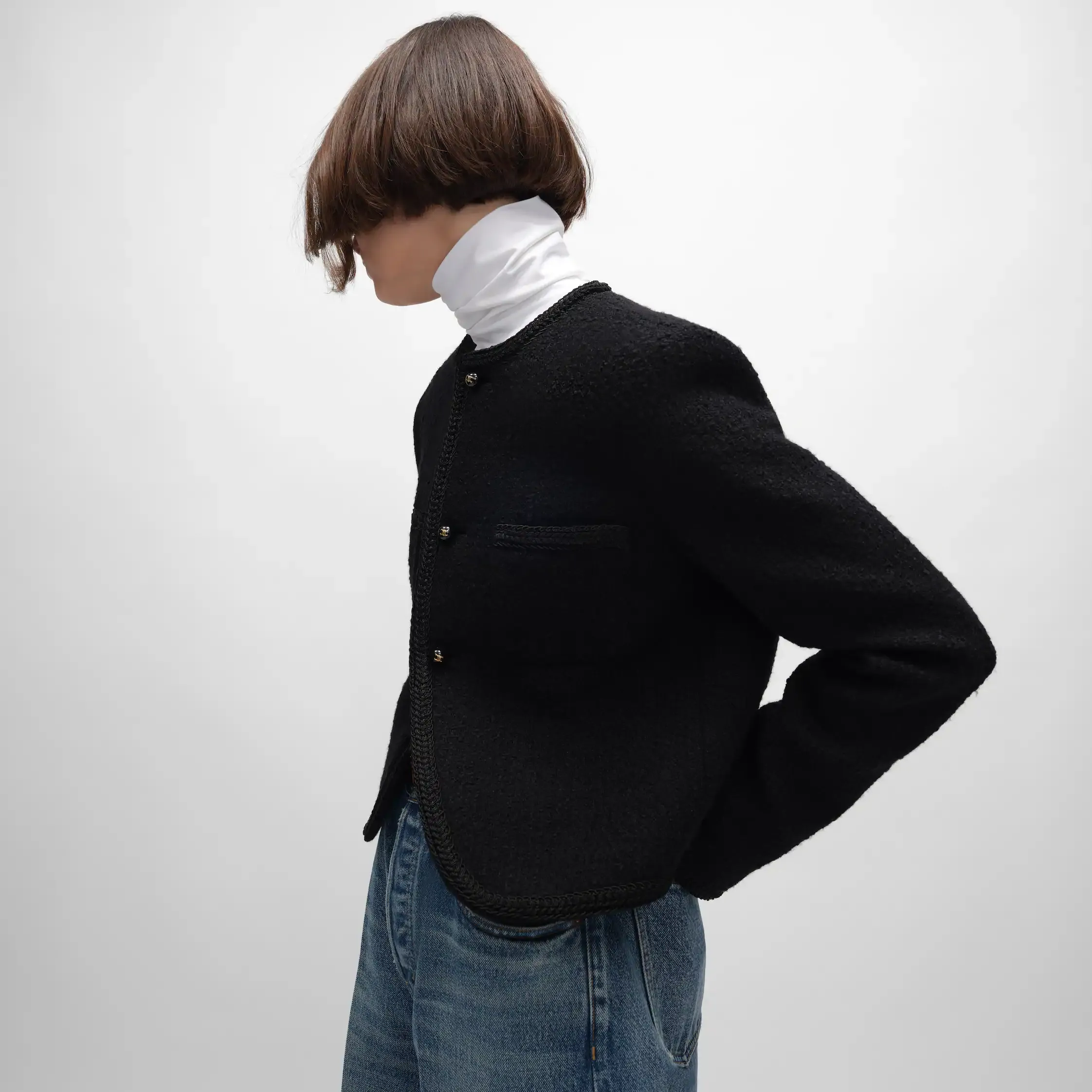 Chasseur-Jacke aus Nattewolle