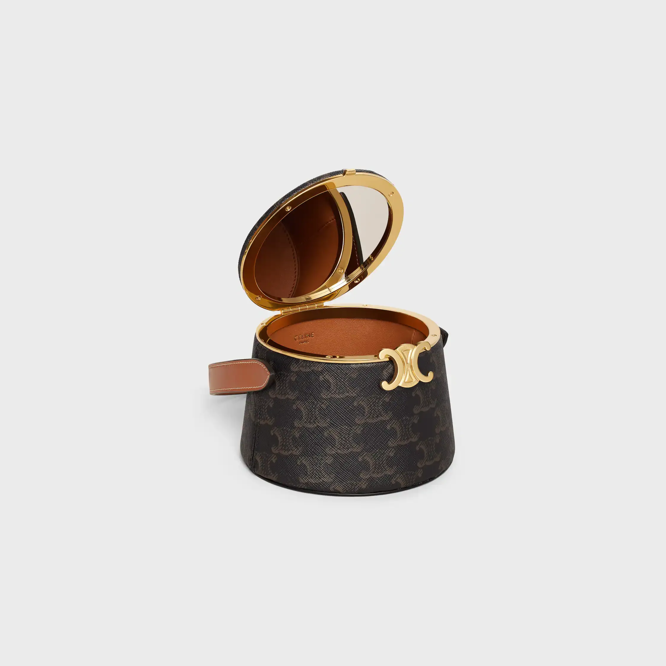 CELINE NINA MINAUDIERE aus LAMBSKIN mit TRIOMPHE-CANVAS-DRUCK und KALBSLEDER