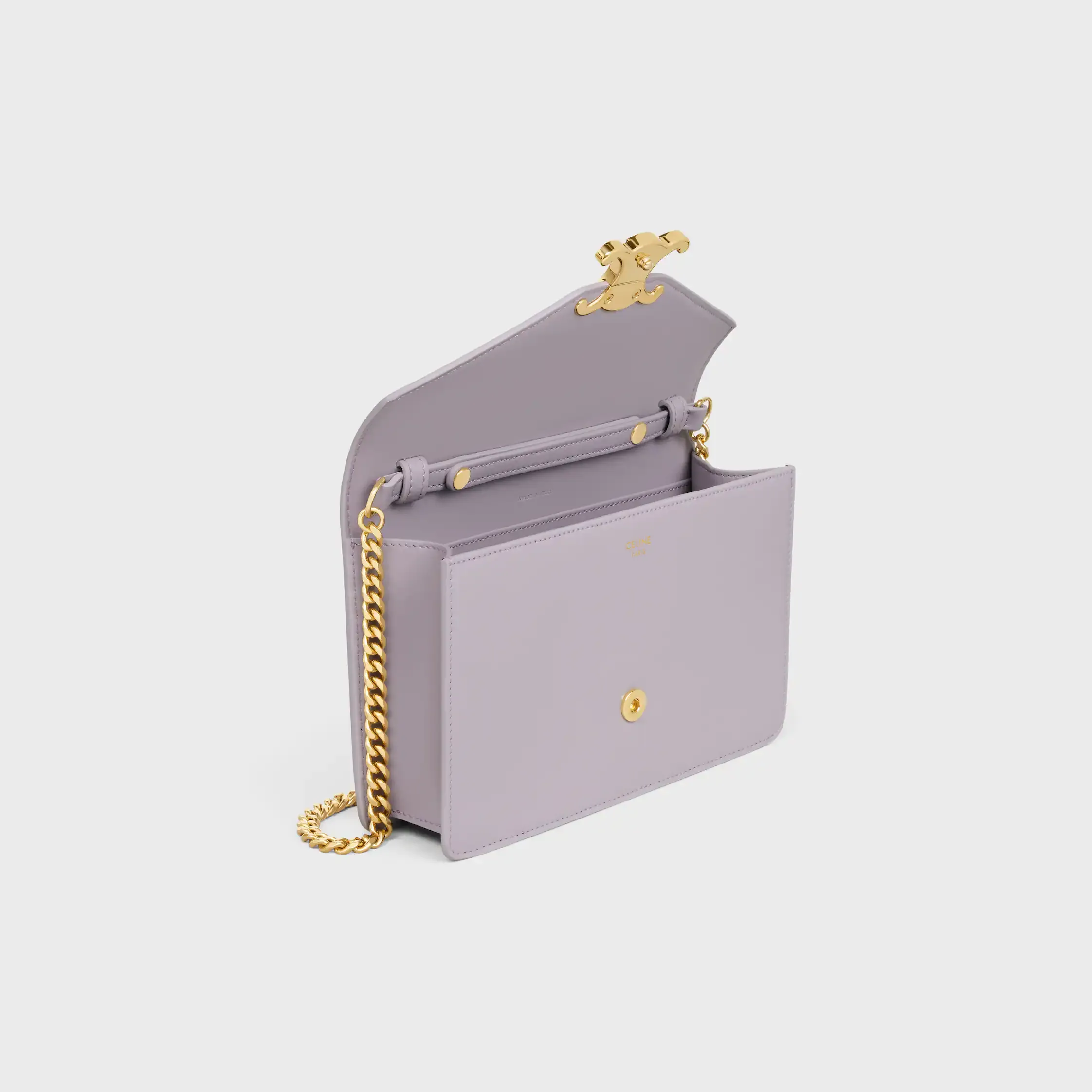 BRIEFTASCHE ON CHAIN MARGO aus glänzendem Kalbsleder
