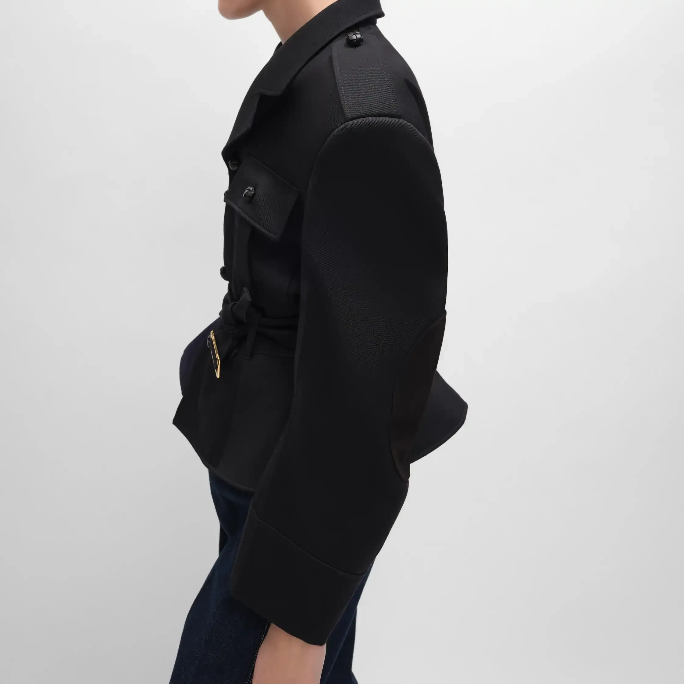 Peplum-Jacke aus Woll-Gabardine