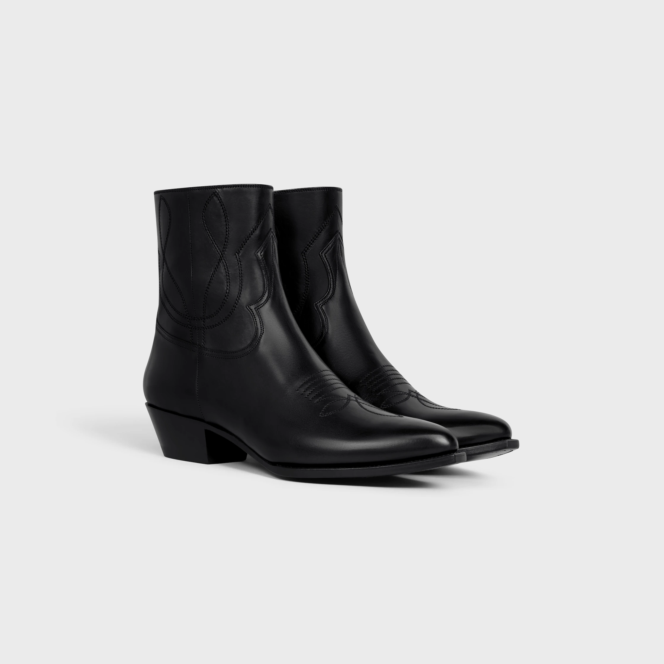 CELINE WESTERN ZIPPED BOOTS aus Kalbsleder
