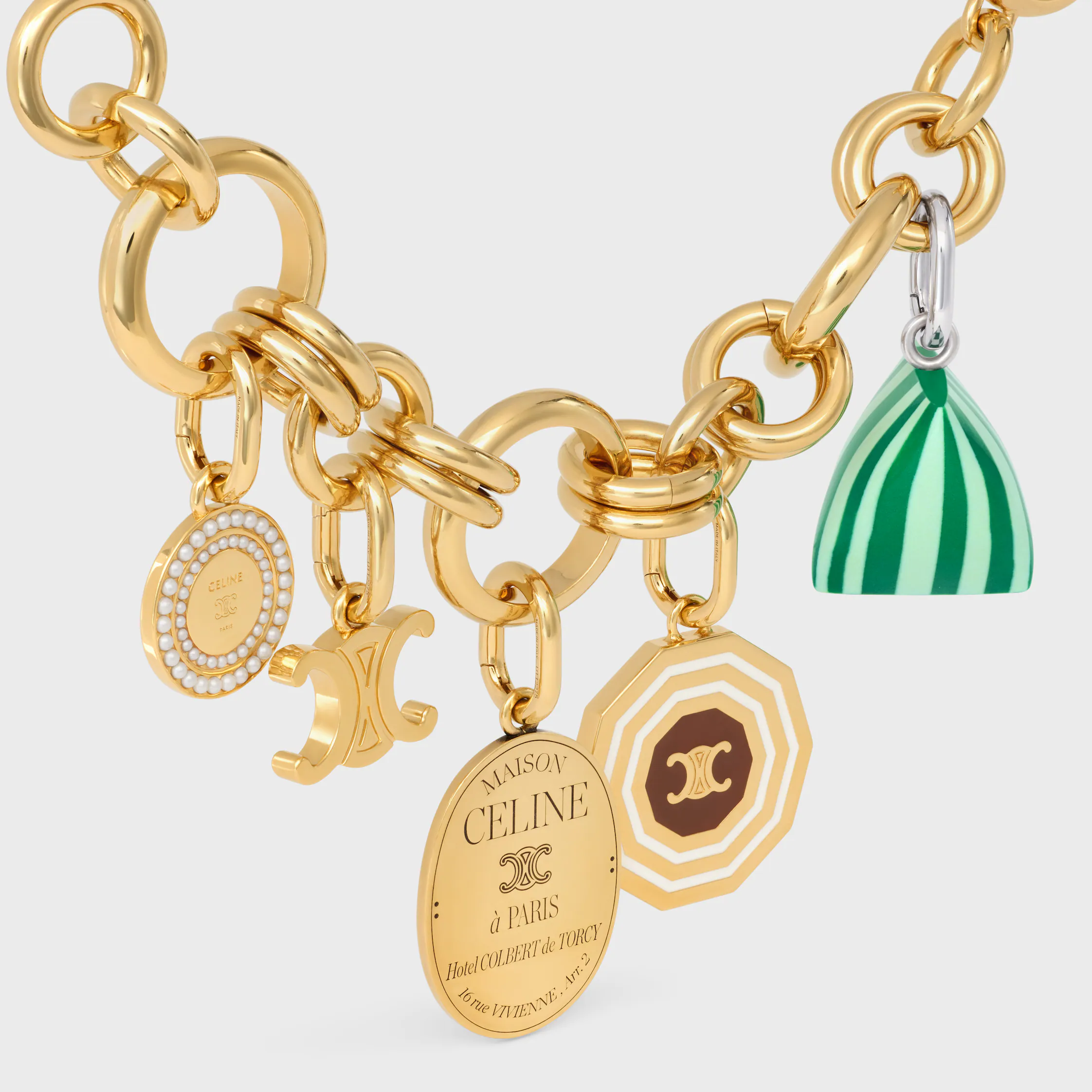 CHARMS DECAGON TRIOMPHE MEDAILLE AUS EMAIL UND BRASS MIT GOLDFINISH