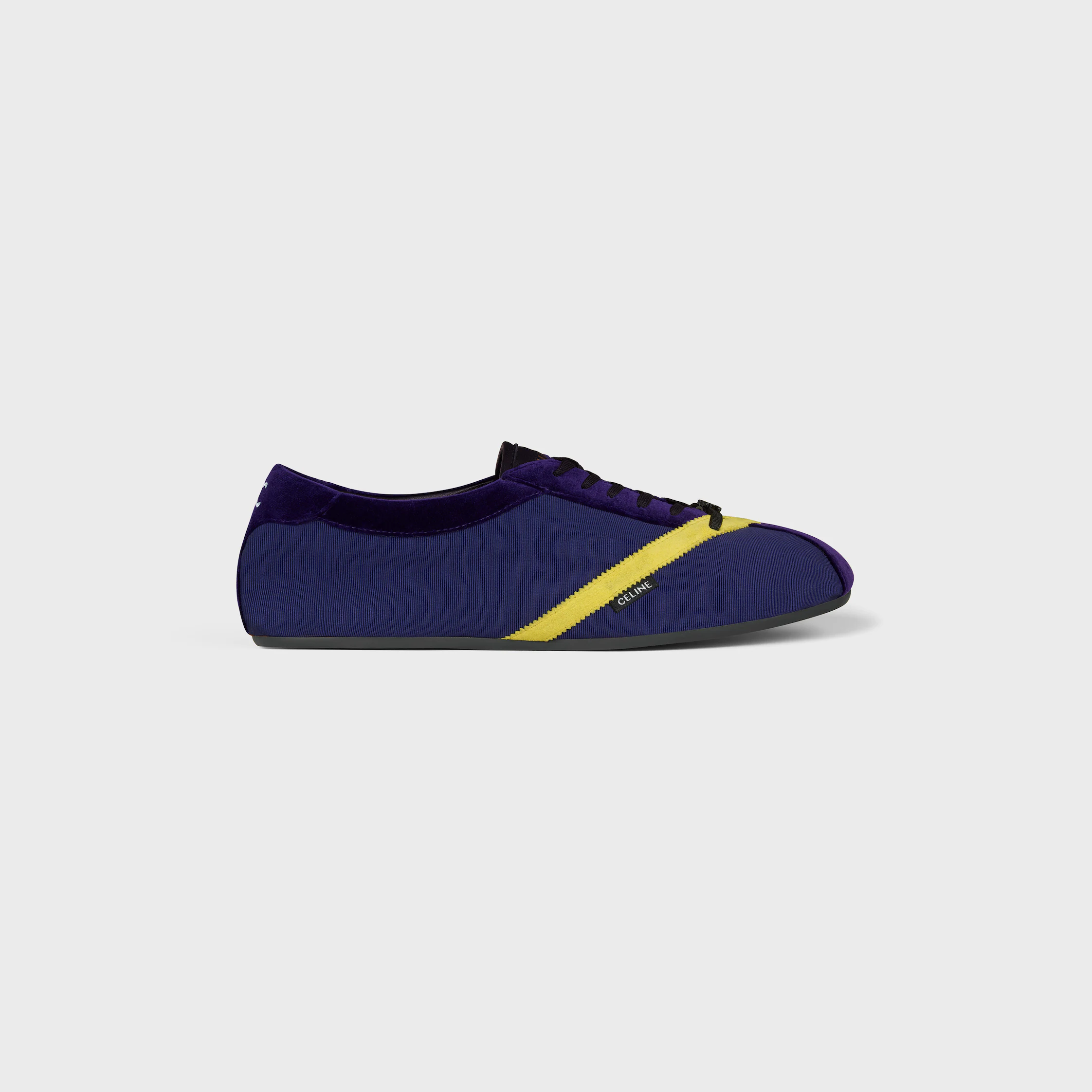 DER FLACHE SNEAKER AUS GROS GRAIN, VELLUT, VELOURS RIND UND LAMMLEDER
