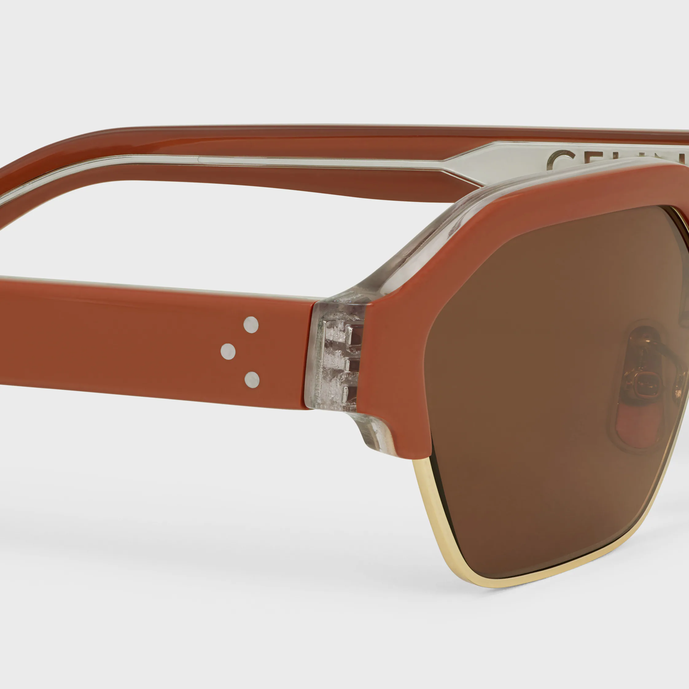 Schwarzer Rahmen 63 Sonnenbrille aus Acetat und Metall