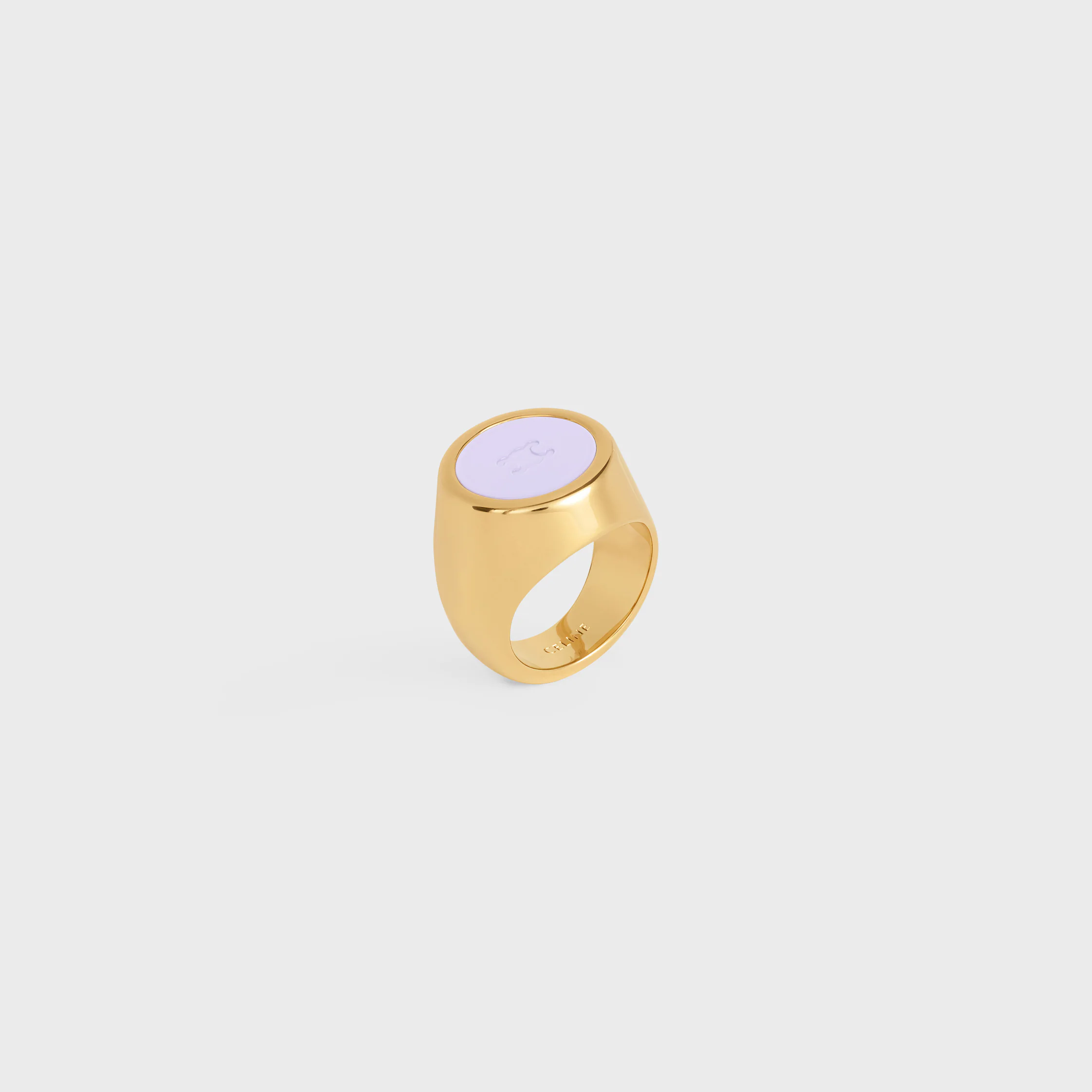 Triomphe Signet Ring aus Lack und Messing mit Goldfinish