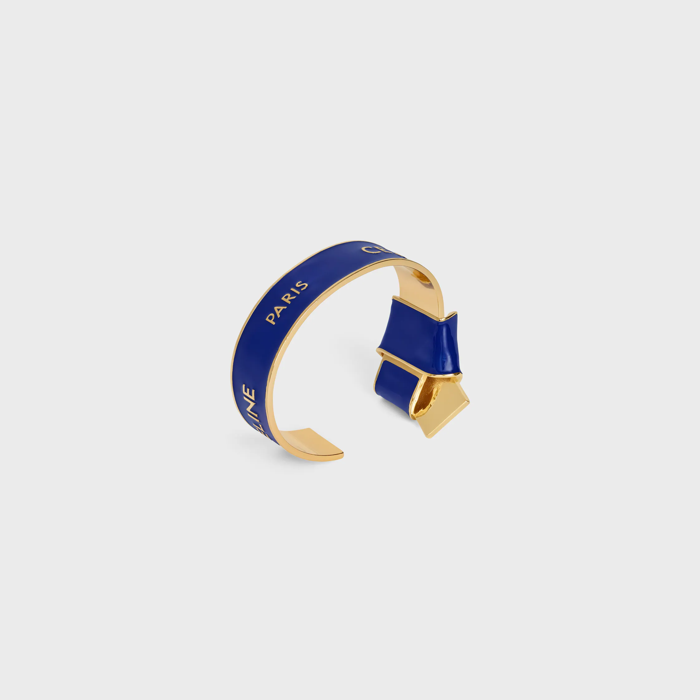 Celine-Riemchen-Knöpfler-Armband aus Email und Messing mit Goldfinish