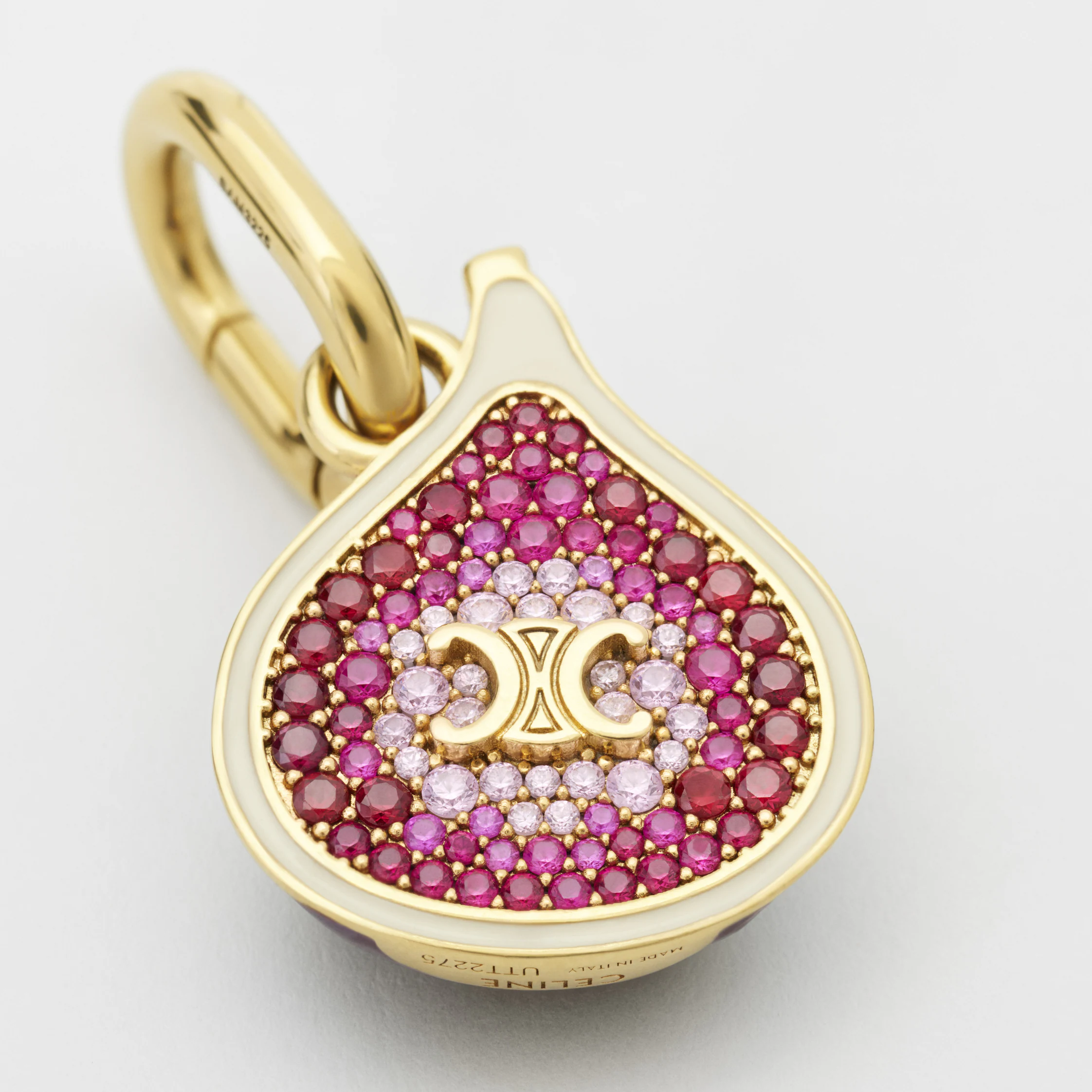 CHARMS FIGUR IN BRASS MIT GOLDFINISH, EMAIL UND STRASS