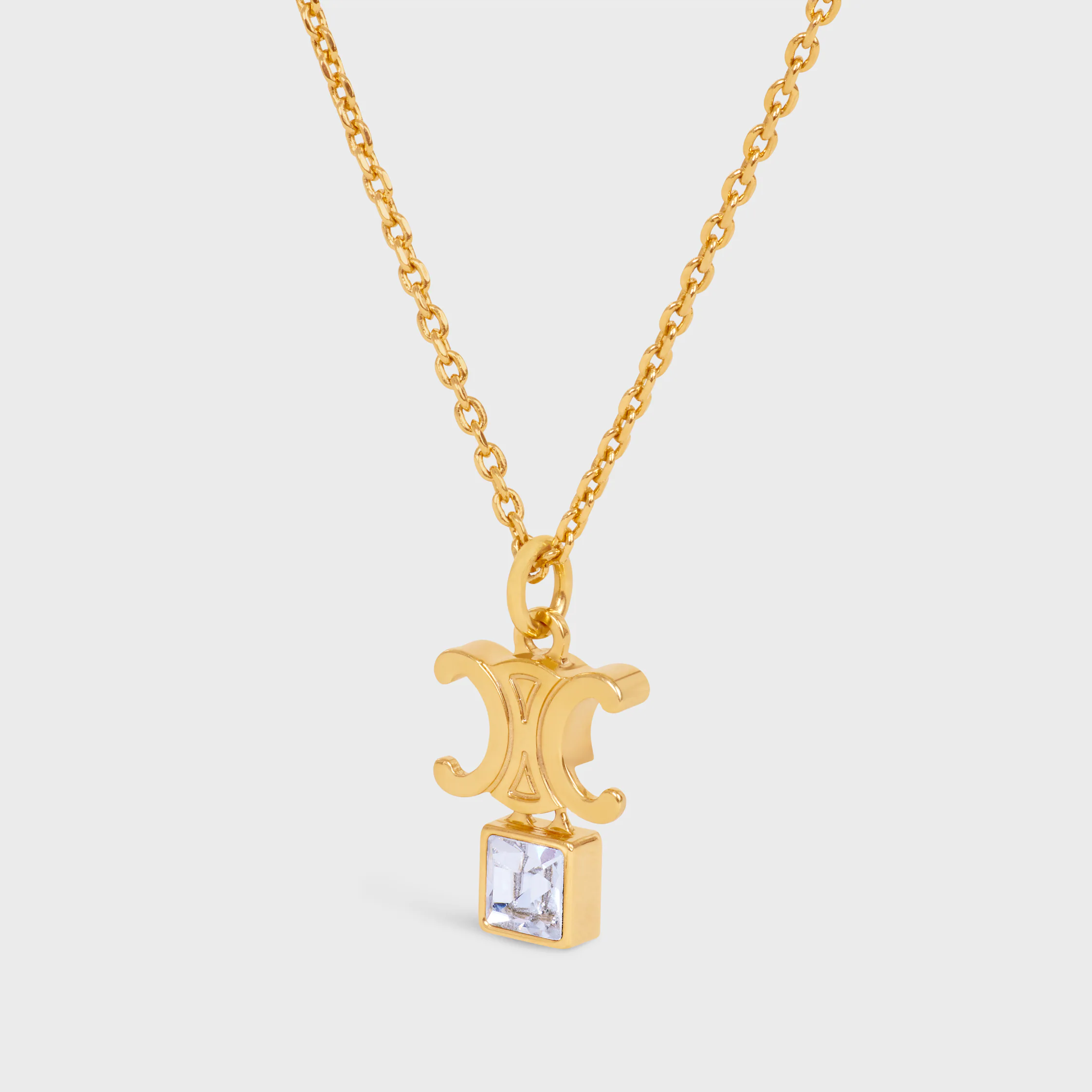 Triomphe Twinkle-Halskette aus Strass und Messing mit Goldfinish