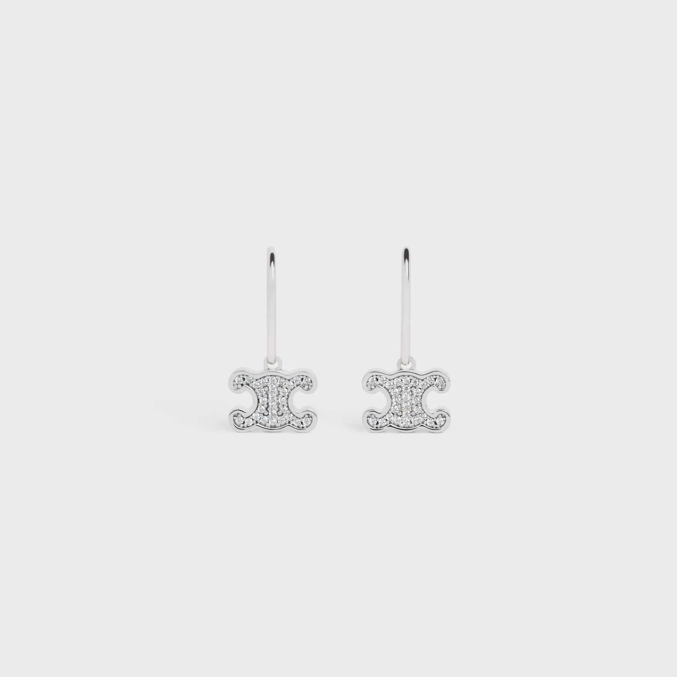 Triomphe Strass-Ohrstecker aus Messing mit Rhodium-Over und Kristallen