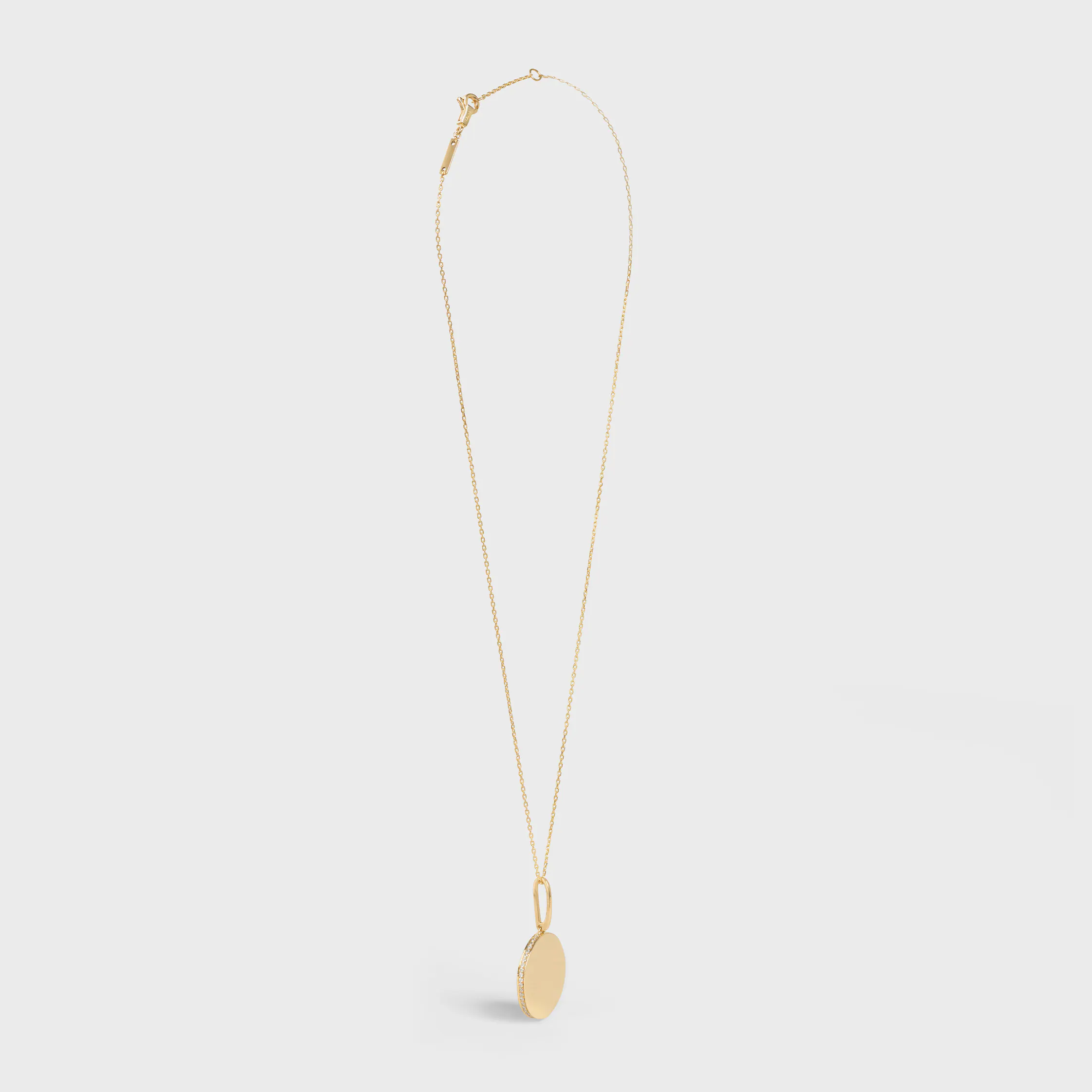 Medaille Celine Halskette in Gelbgold und Diamanten