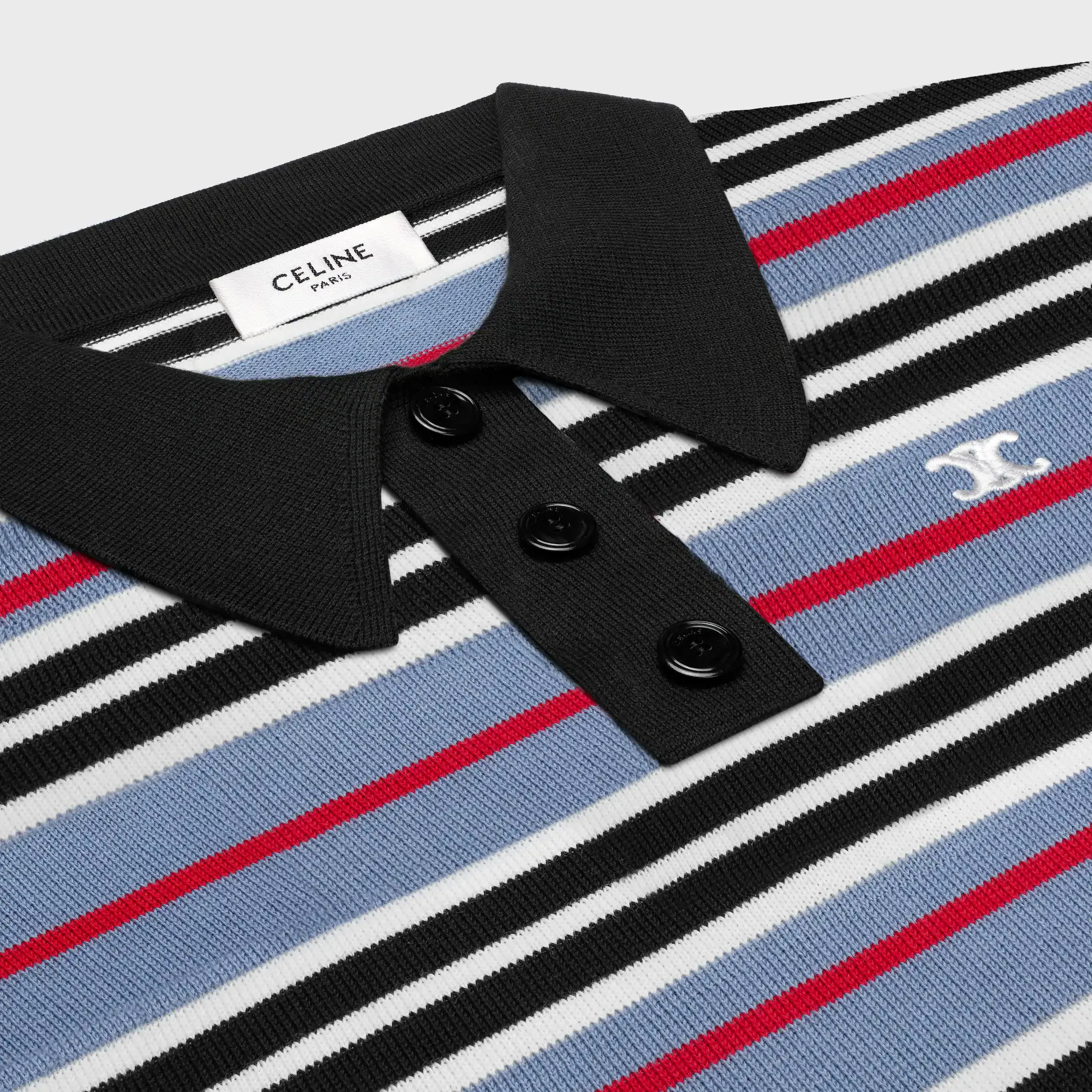 Crop-Polo aus gestreiftem Baumwollstoff